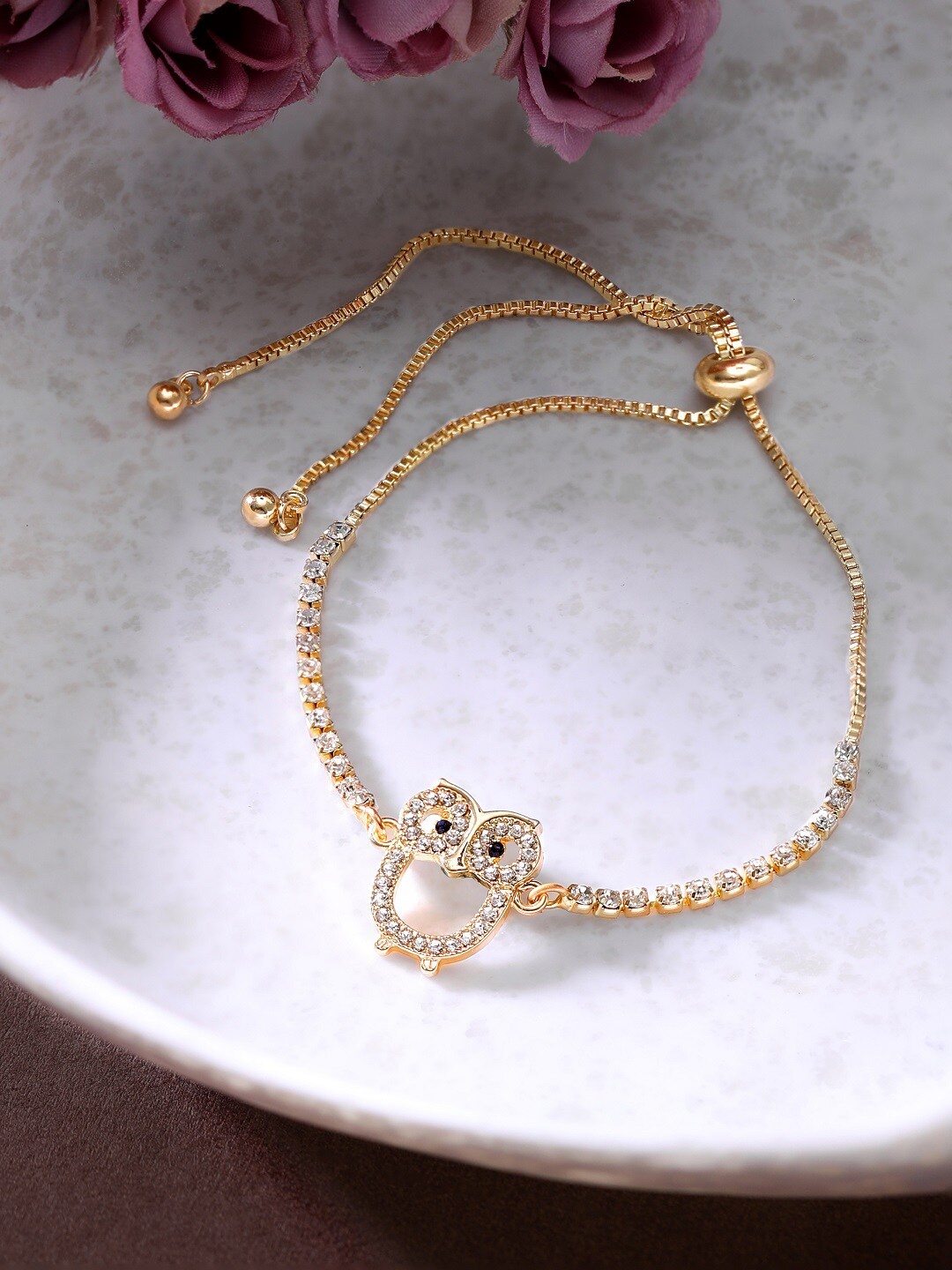 

Rubans Voguish Gold-Plated Charm Bracelet