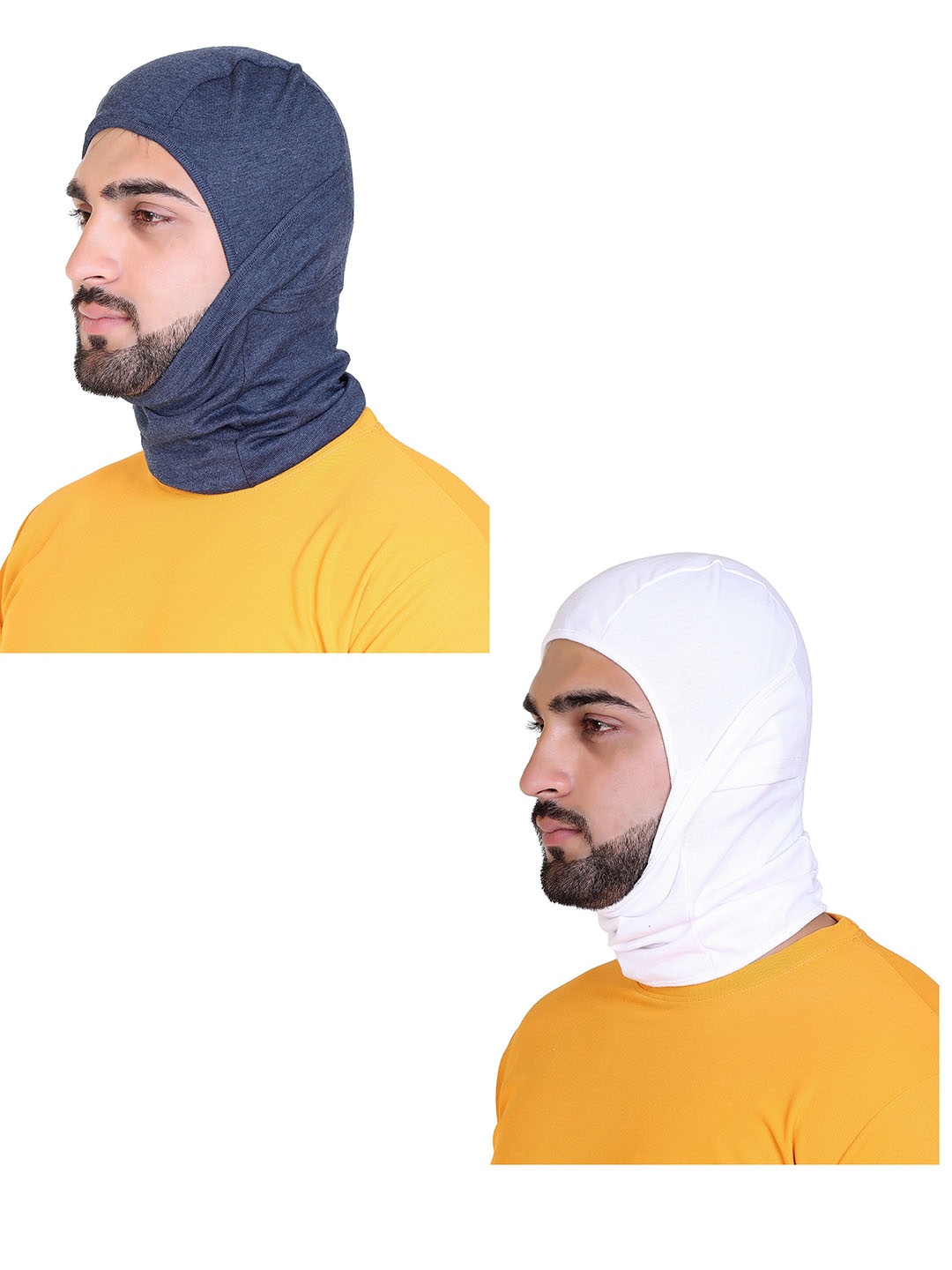 

Gajraj Pack Of 2 Reusable Full Cotton Balaclava Face Masks, Blue