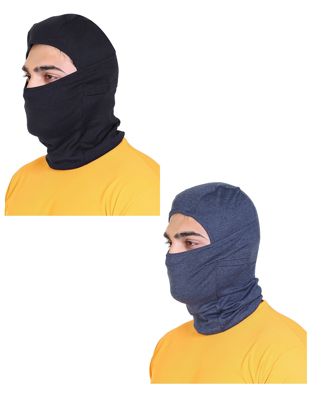 

Gajraj Pack Of 2 Reusable Cotton Balaclava Full Face Masks, Black