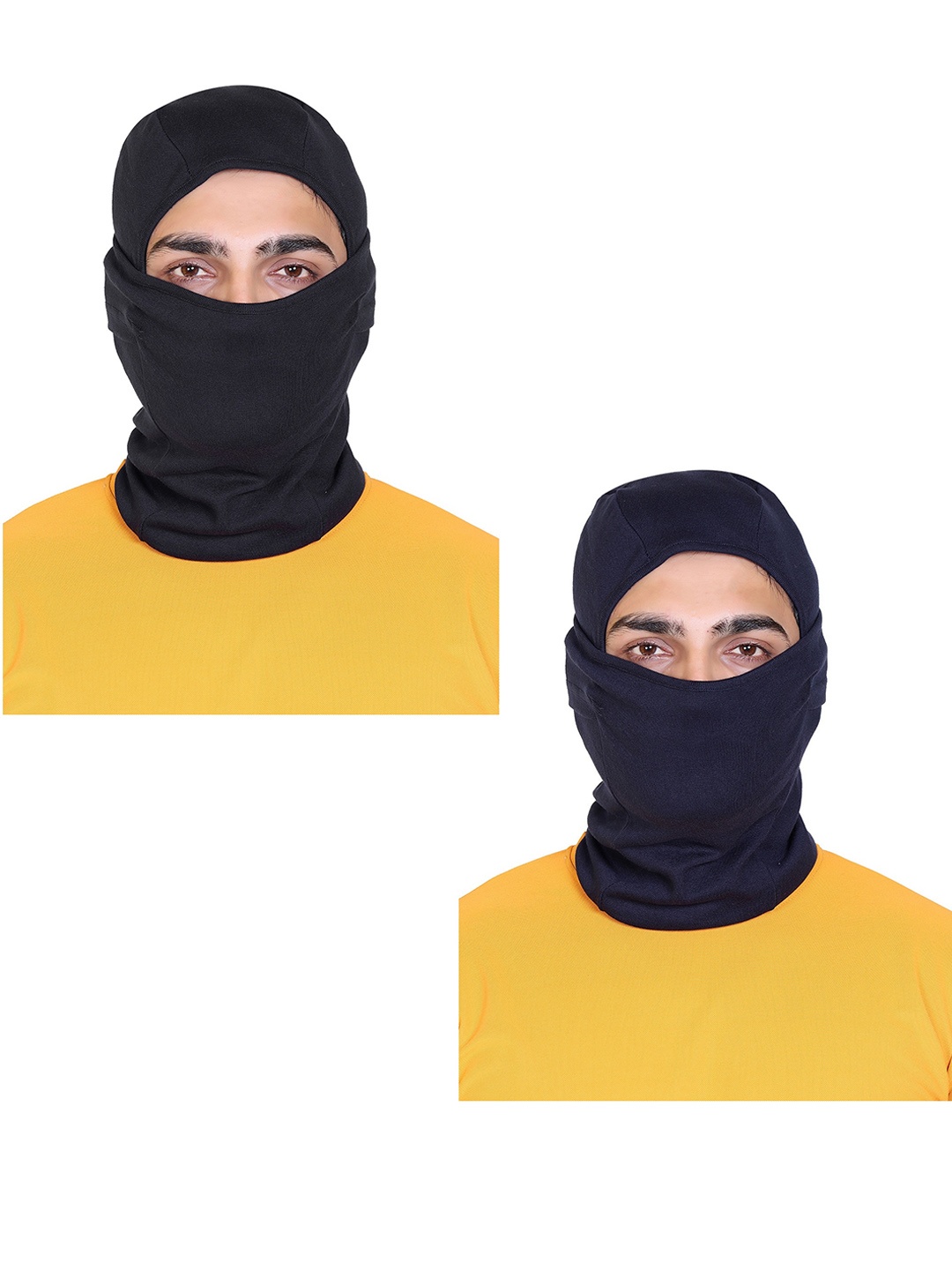 

Gajraj Pack Of 2 Reusable Cotton Balaclava Full Face Masks, Black