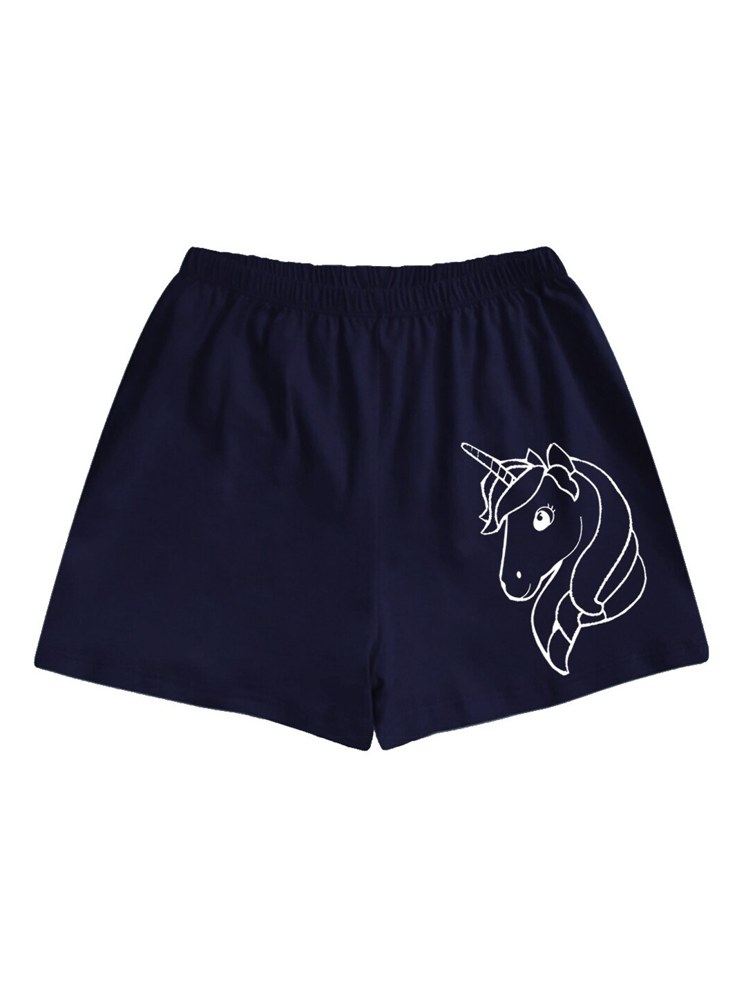 

A.T.U.N. Girls Mid-Rise Graphic Printed Casual Shorts, Navy blue