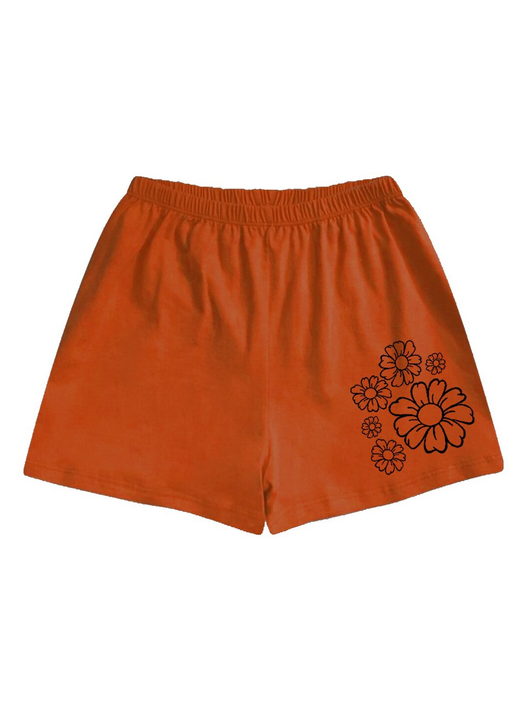 

A.T.U.N. Girls Floral Printed Mid-Rise Cotton Shorts, Rust