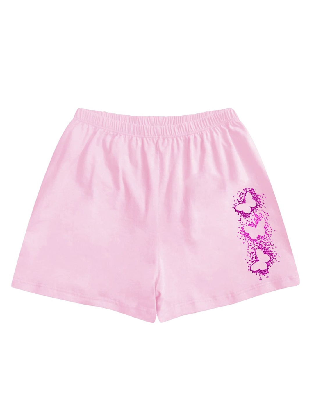 

A.T.U.N. Girls Mid-Rise Graphic Printed Casual Shorts, Pink
