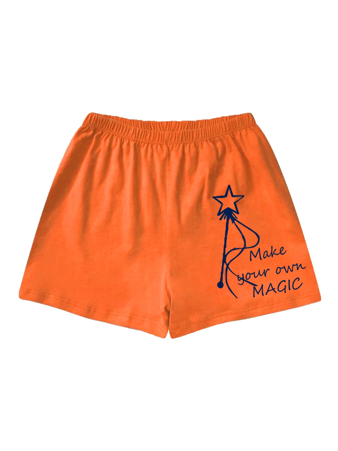 

A.T.U.N. Girls Mid-Rise Typography Printed Casual Shorts, Orange