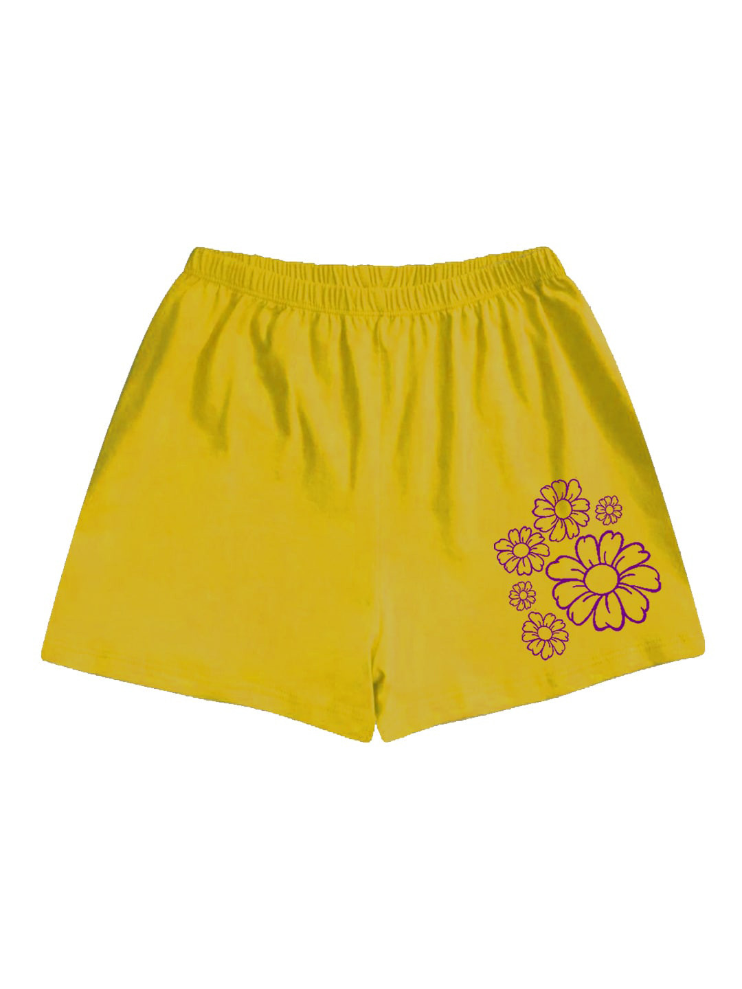 

A.T.U.N. Girls Floral Printed Mid-Rise Cotton Shorts, Yellow