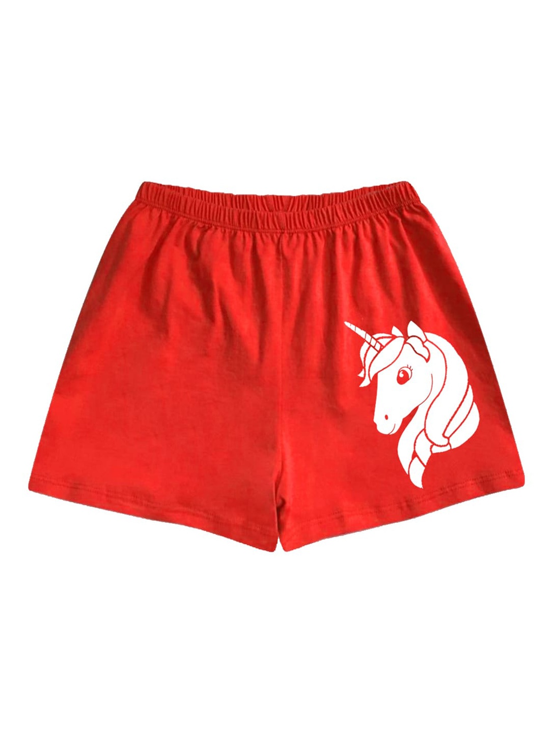 

A.T.U.N. Girls Mid-Rise Graphic Printed Casual Shorts, Red
