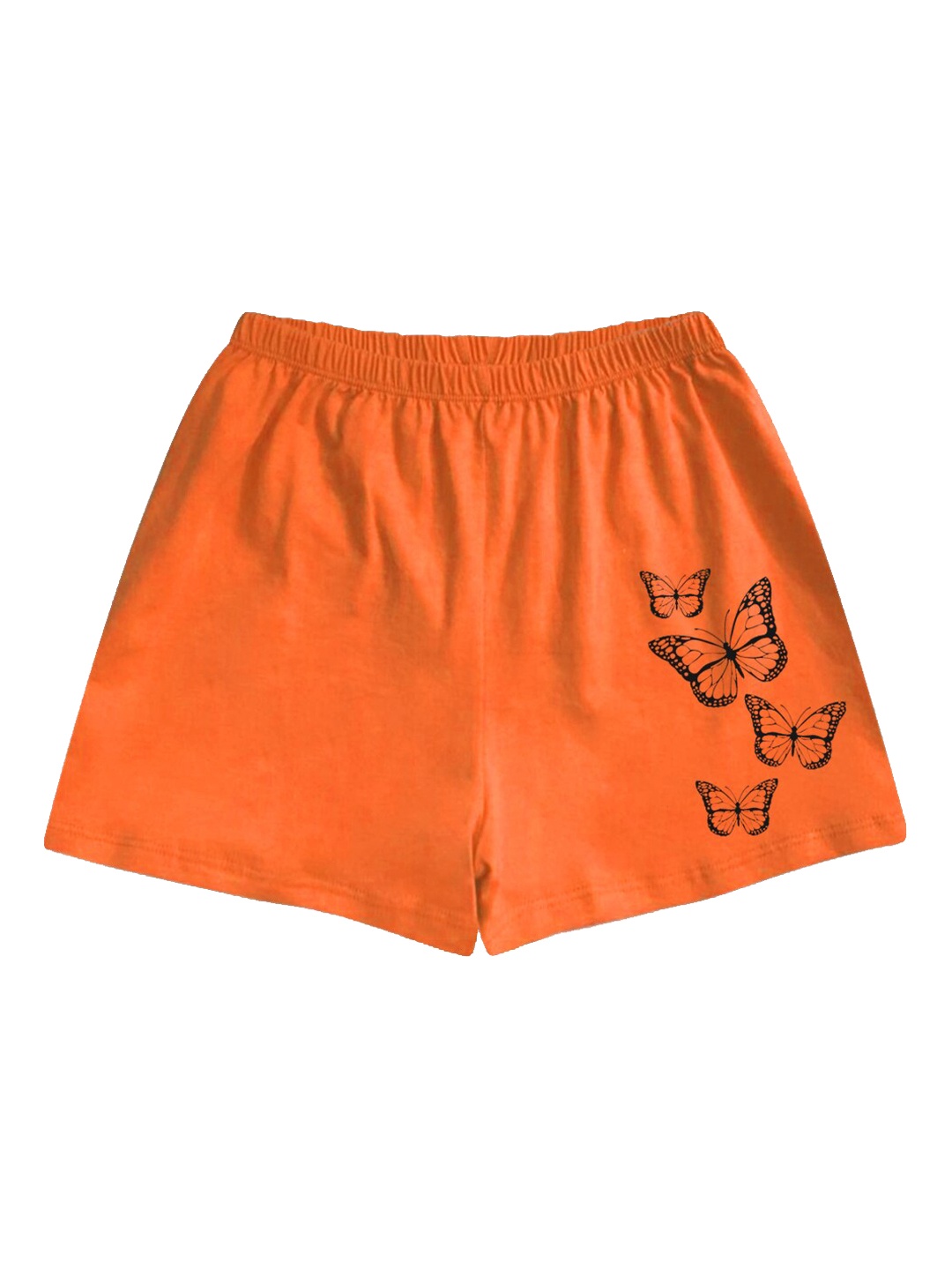 

A.T.U.N. Girls Mid-Rise Graphic Printed Casual Shorts, Orange