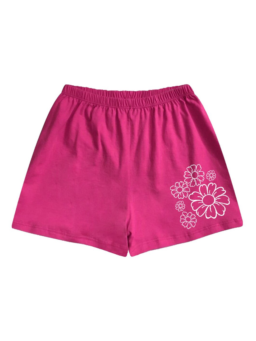

A.T.U.N. Girls Floral Printed Mid-Rise Cotton Shorts, Pink