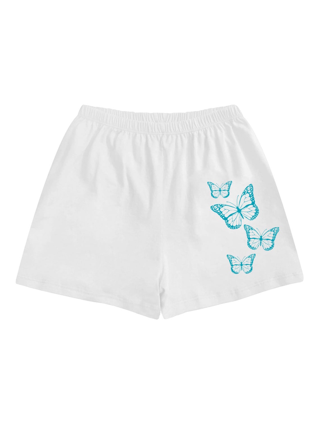 

A.T.U.N. Girls Graphic Printed Mid-Rise Cotton Shorts, White