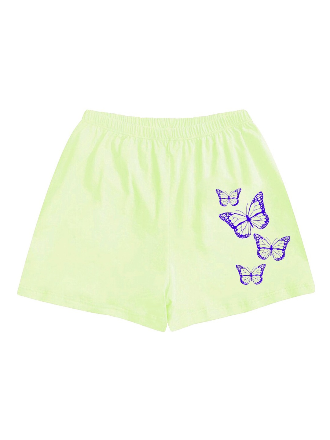 

A.T.U.N. Girls Mid-Rise Graphic Printed Casual Shorts, Lime green