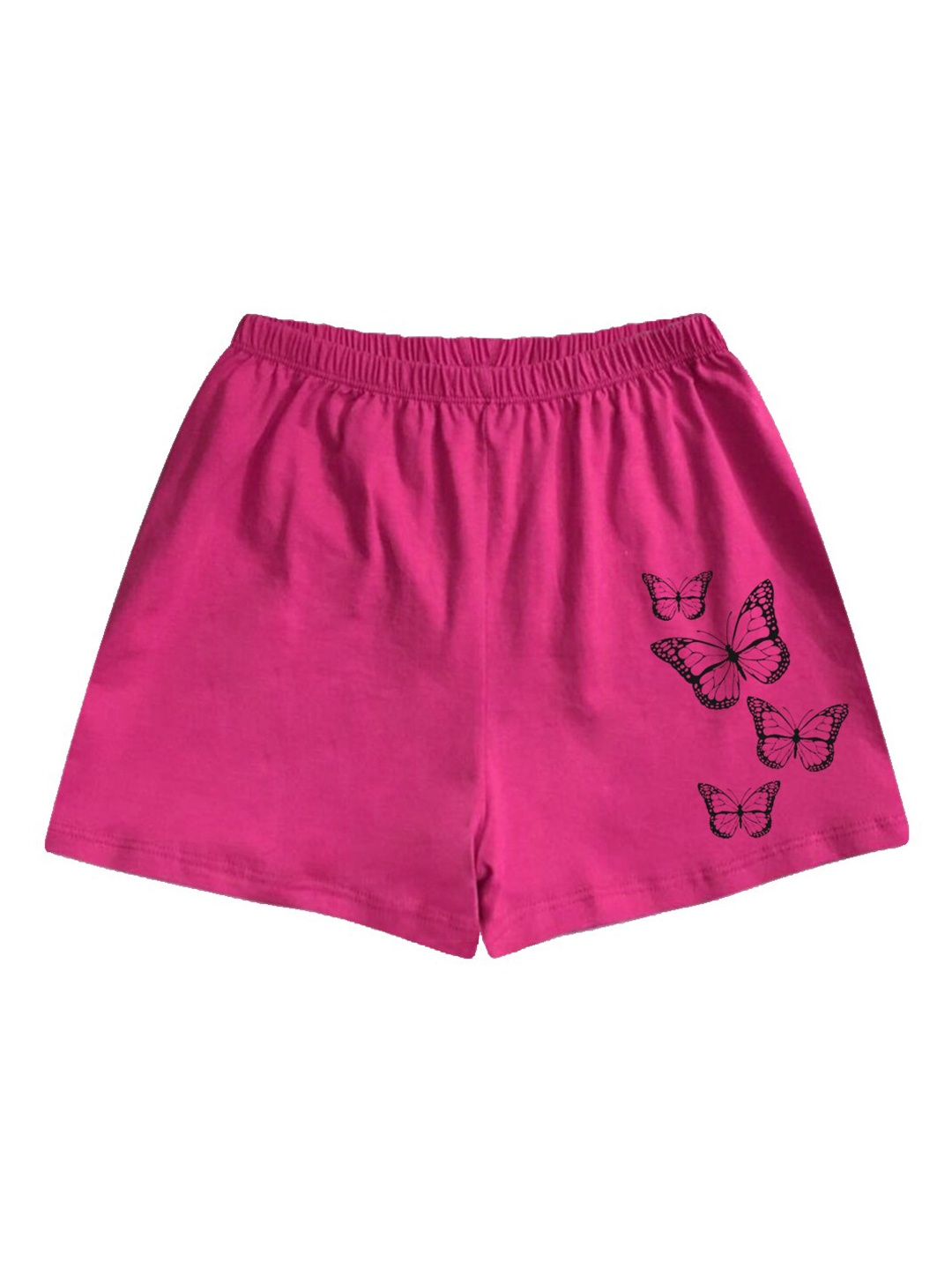 

A.T.U.N. Girls Mid-Rise Graphic Printed Casual Shorts, Fuchsia