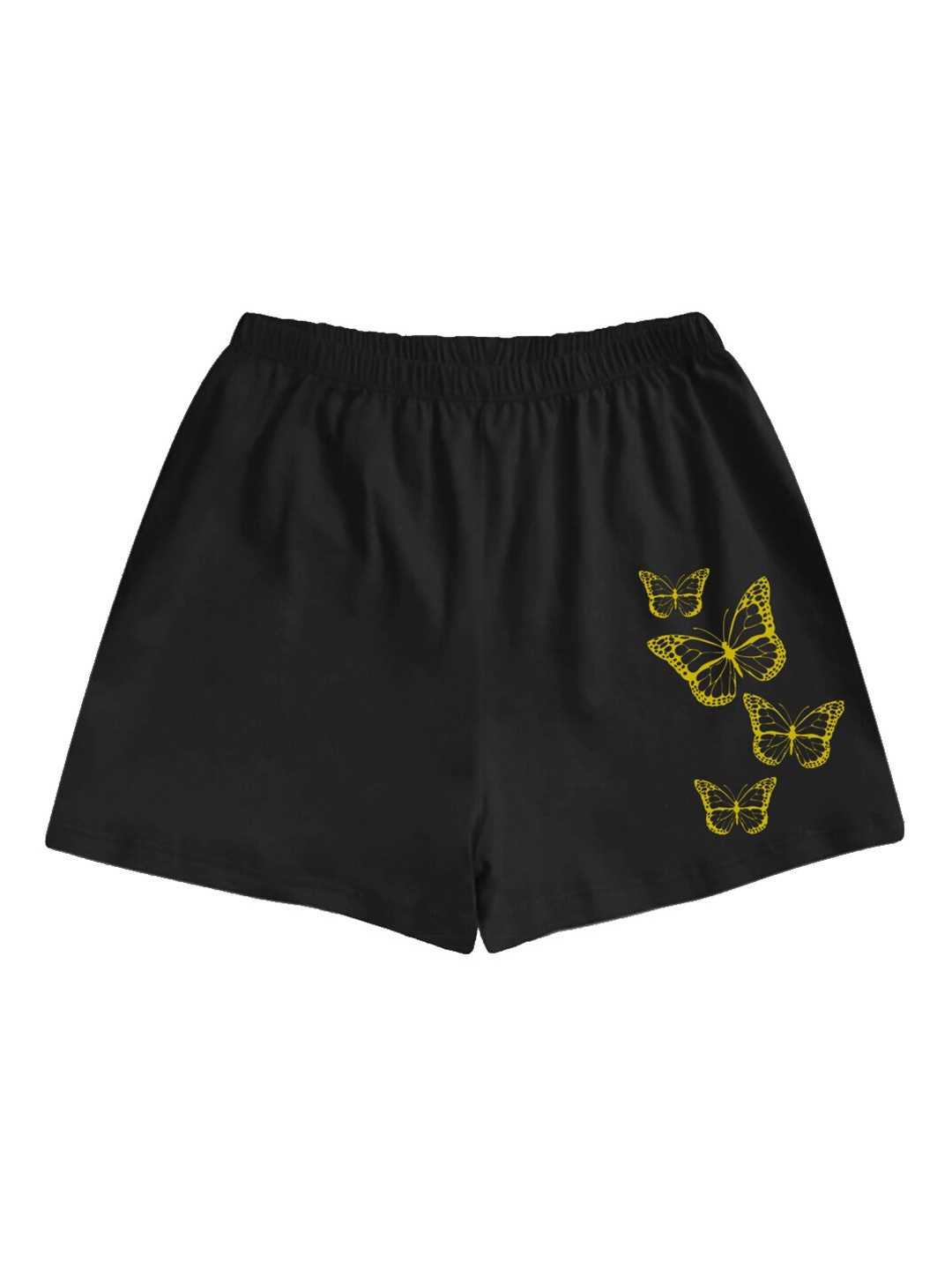 

A.T.U.N. Girls Graphic Printed Mid-Rise Cotton Shorts, Black