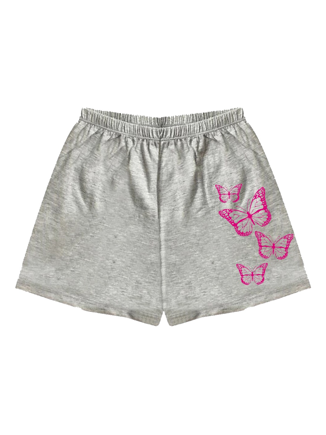 

A.T.U.N. Girls Mid-Rise Graphic Printed Casual Shorts, Grey melange