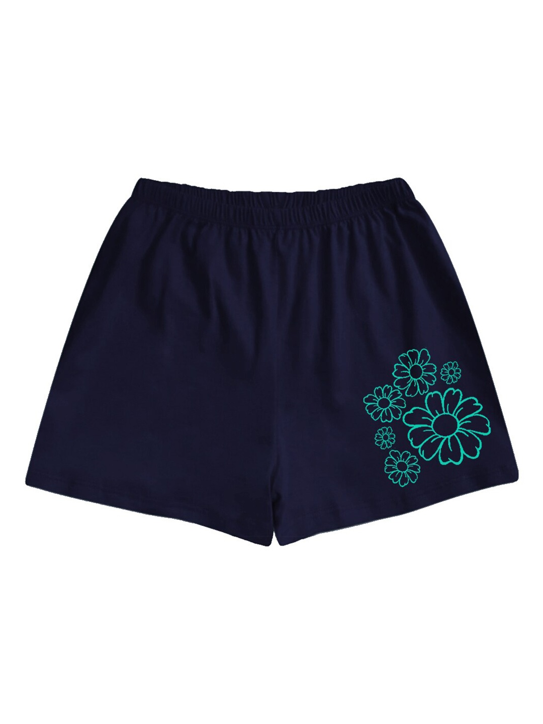 

A.T.U.N. Girls Mid-Rise Floral Printed Casual Shorts, Navy blue