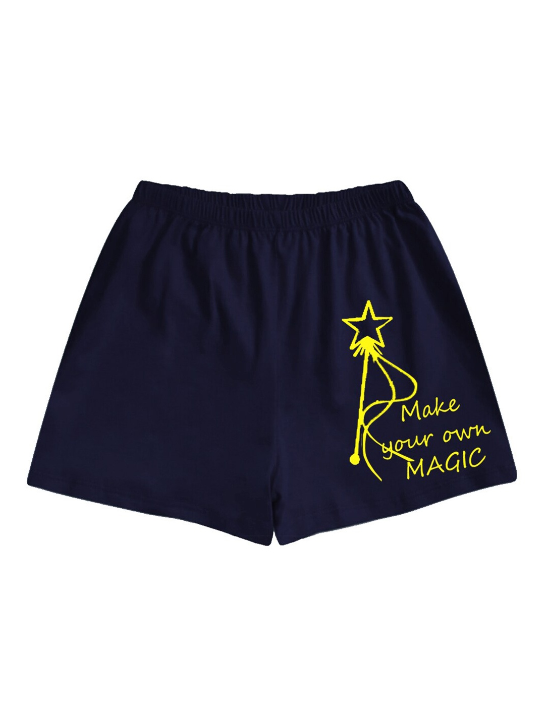 

A.T.U.N. Girls Mid-Rise Typography Printed Casual Shorts, Navy blue