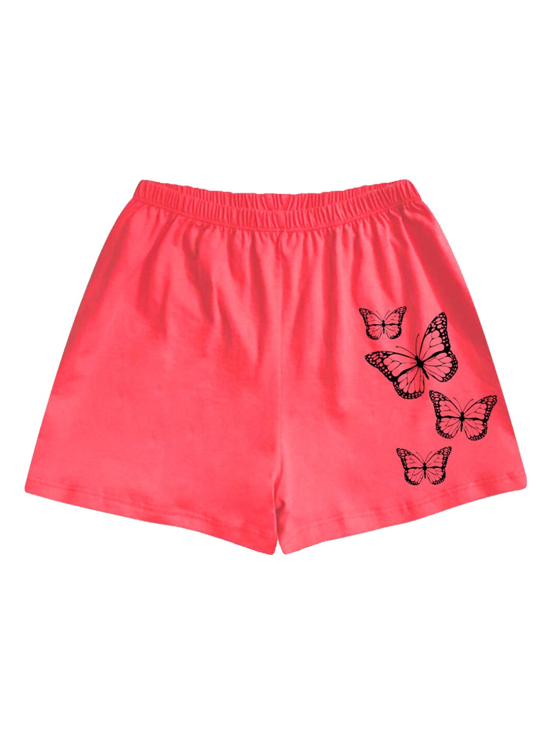 

A.T.U.N. Girls Mid-Rise Graphic Printed Casual Shorts, Coral