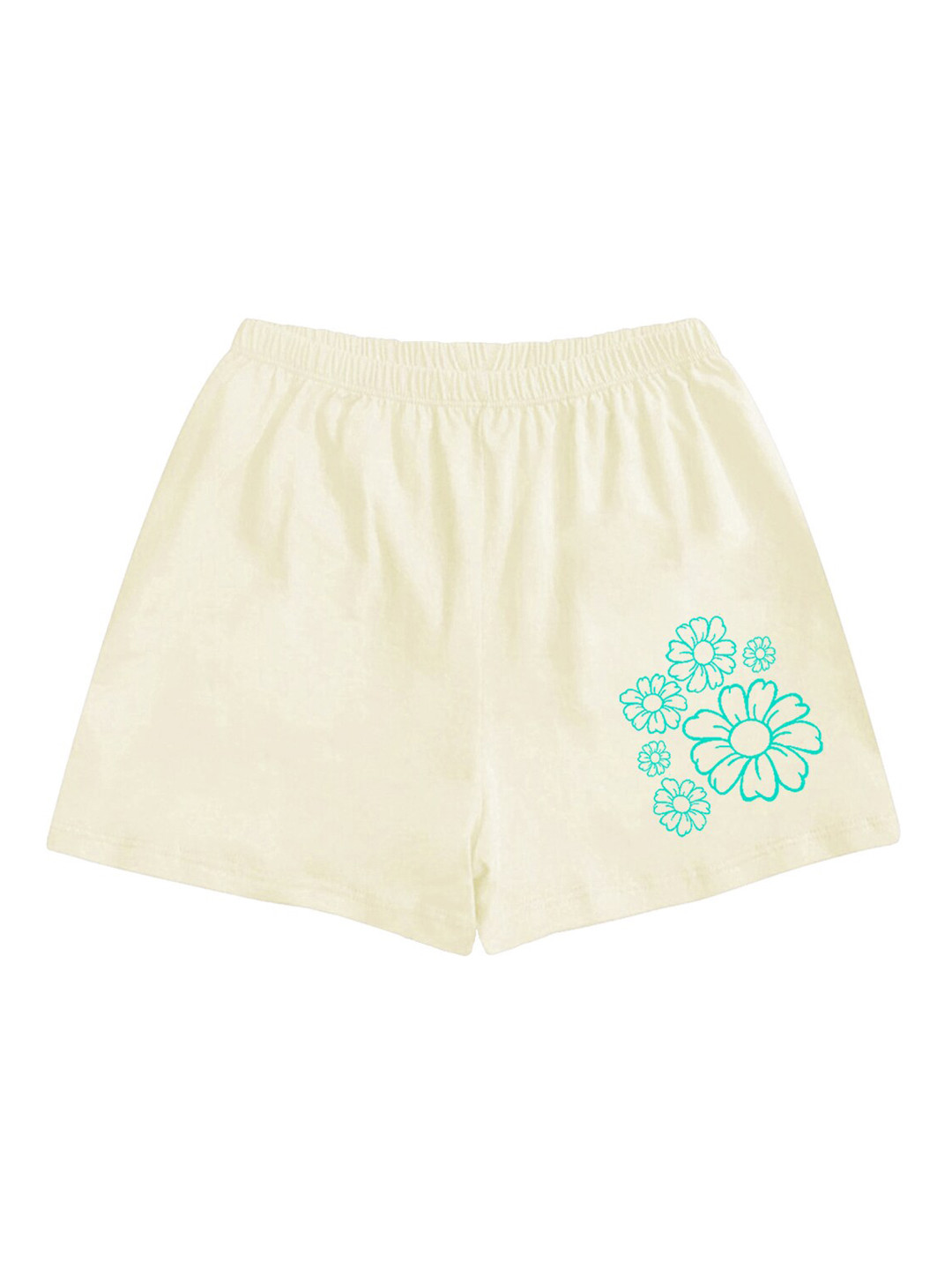 

A.T.U.N. Girls Floral Printed Mid-Rise Cotton Shorts, Off white