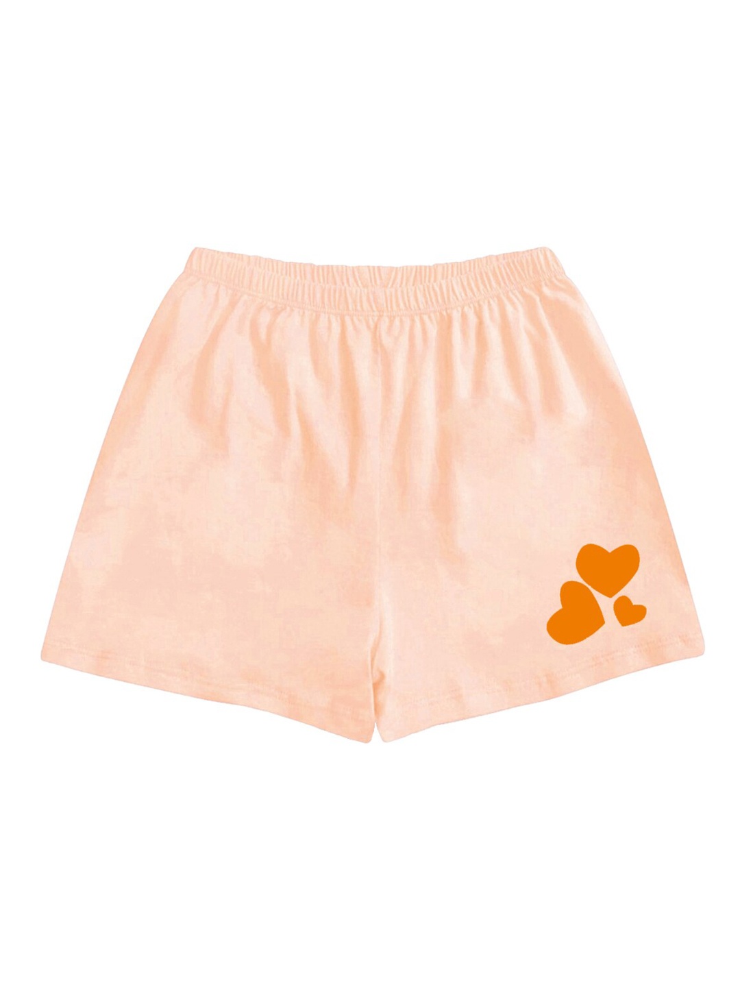 

A.T.U.N. Girls Mid-Rise Conversational Printed Casual Shorts, Peach