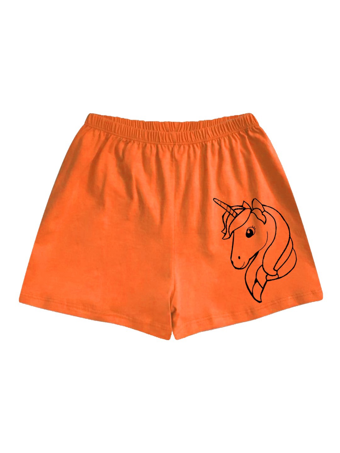

A.T.U.N. Girls Mid-Rise Graphic Printed Casual Shorts, Orange