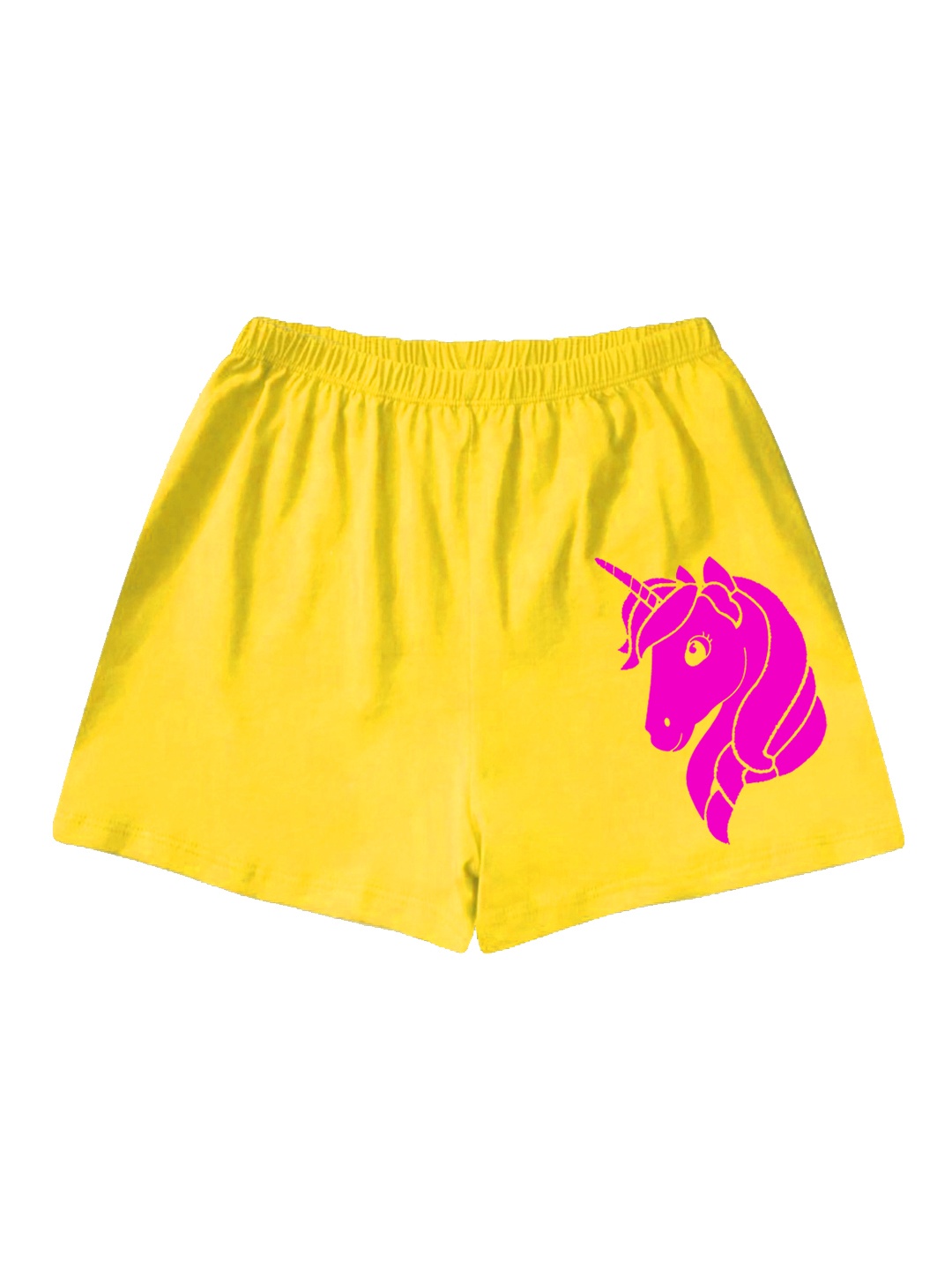 

A.T.U.N. Girls Mid-Rise Graphic Printed Casual Shorts, Yellow