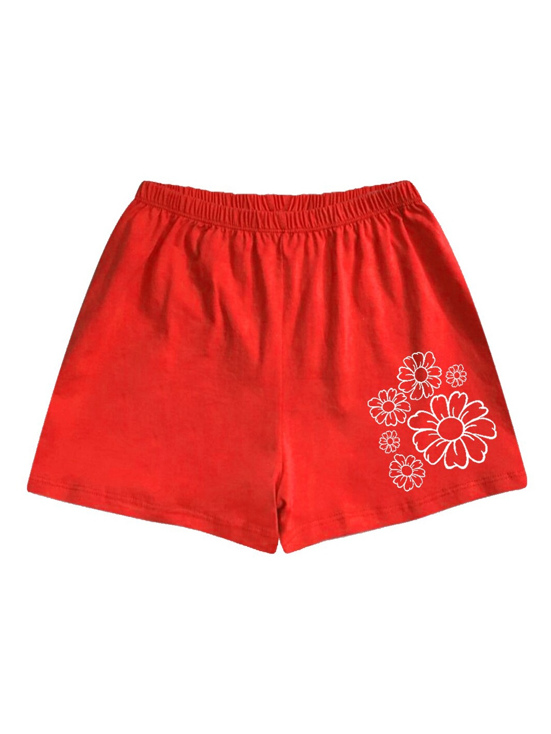 

A.T.U.N. Girls Mid-Rise Floral Printed Casual Shorts, Red