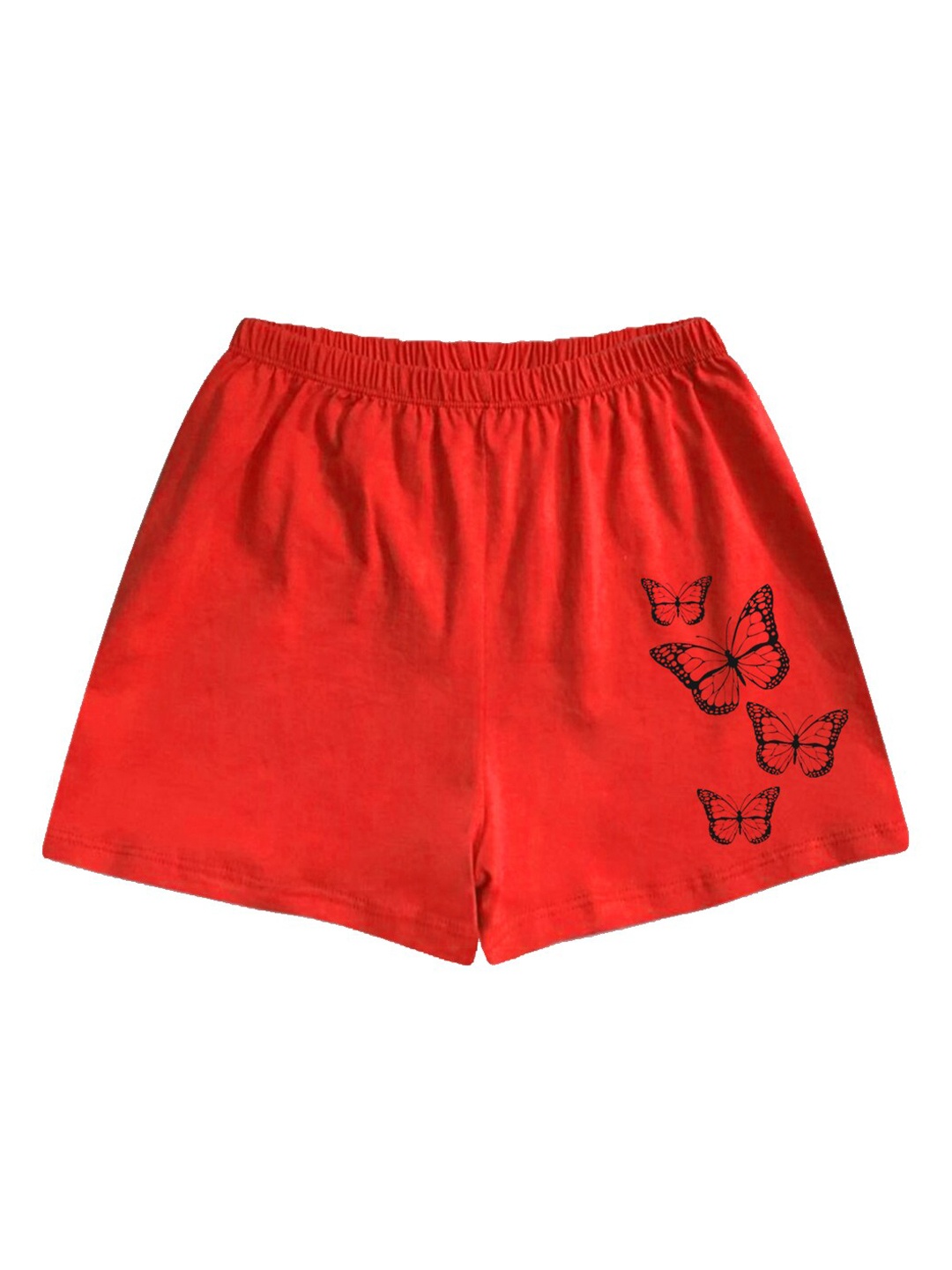 

A.T.U.N. Girls Graphic Printed Mid-Rise Cotton Shorts, Red