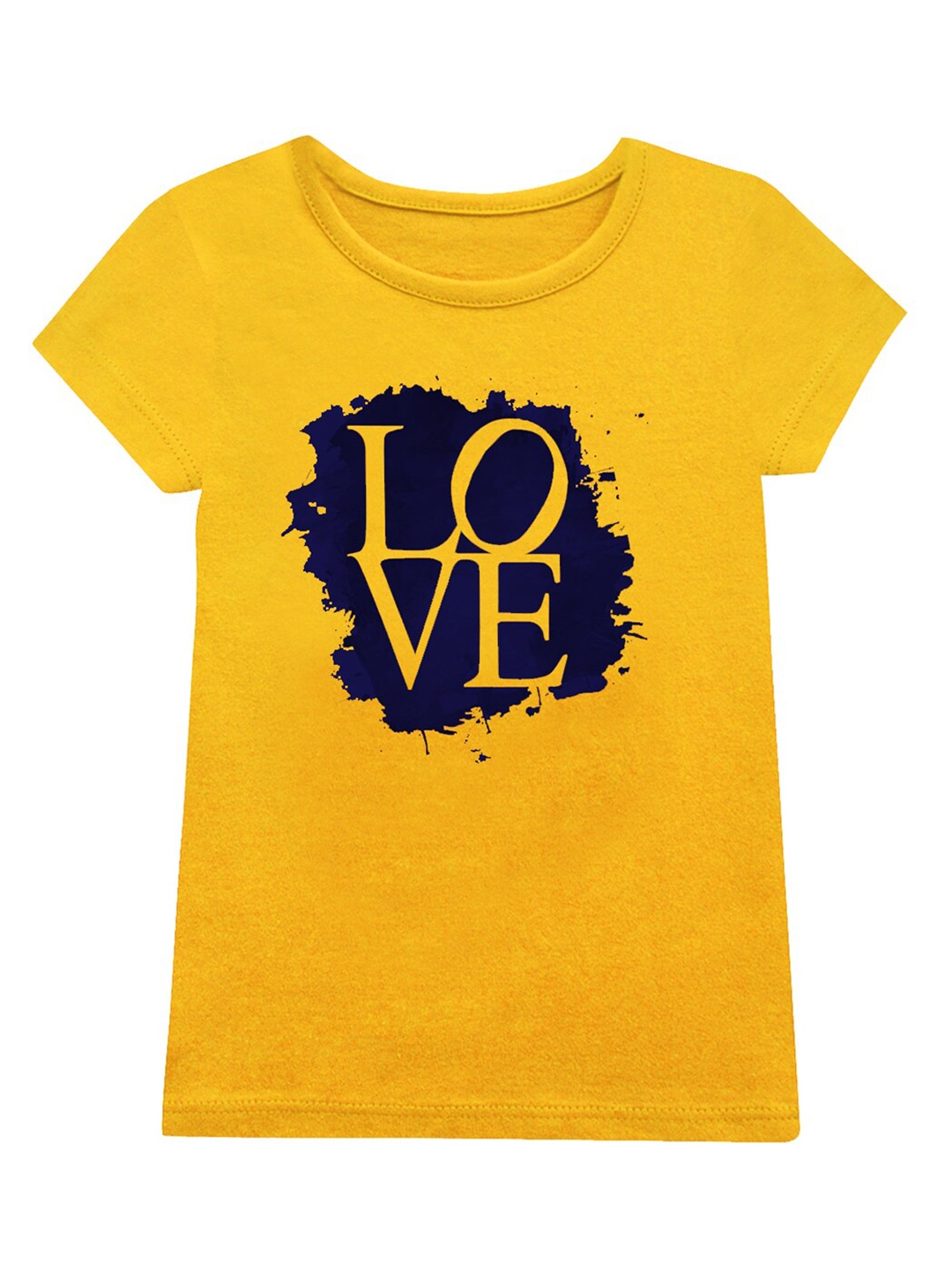 

A.T.U.N. Typography Printed Round Neck Short Sleeves T-Shirt, Mustard