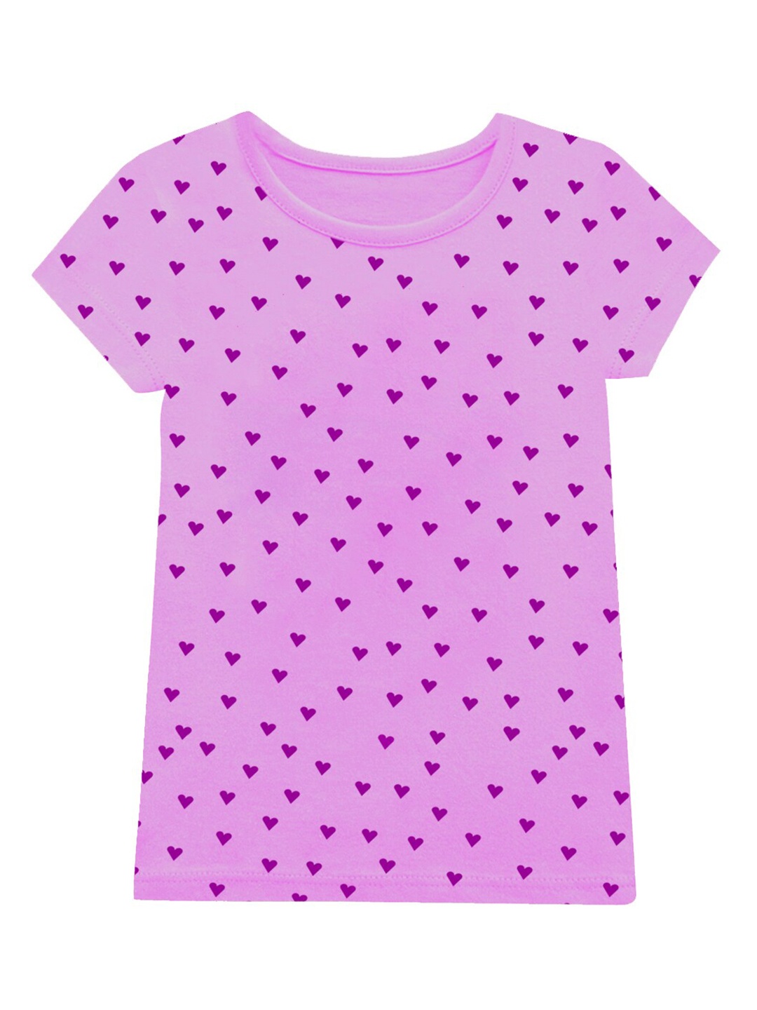 

A.T.U.N. Girls Conversational Printed Round Neck Cotton T-Shirt, Purple