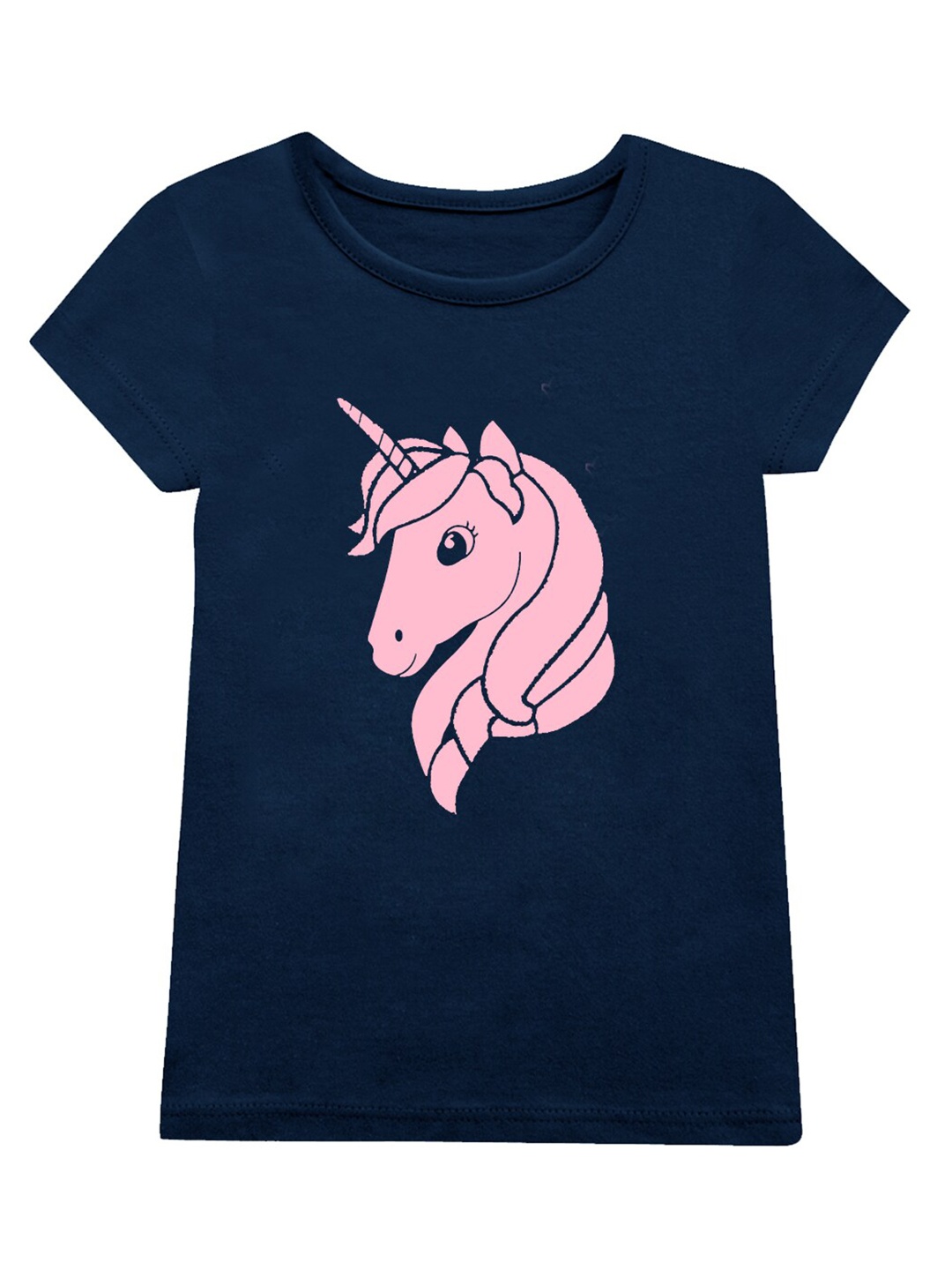 

A.T.U.N. Girls Graphic Printed Cotton T-shirt, Navy blue