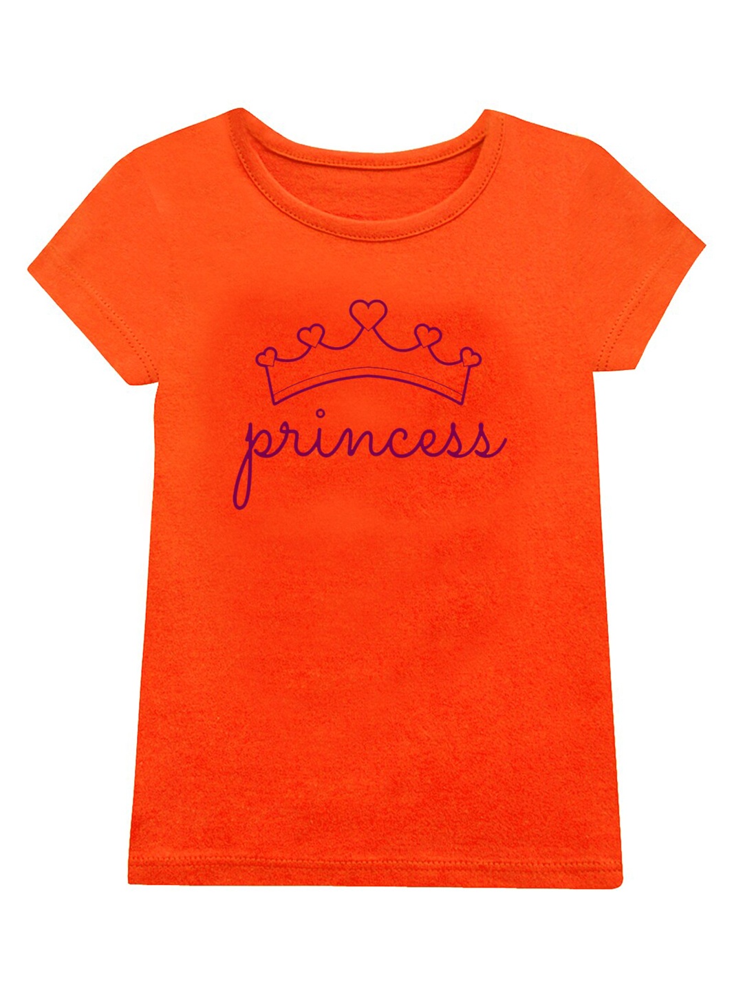 

A.T.U.N. Girls Typography Printed Round Neck Cotton T-Shirt, Orange