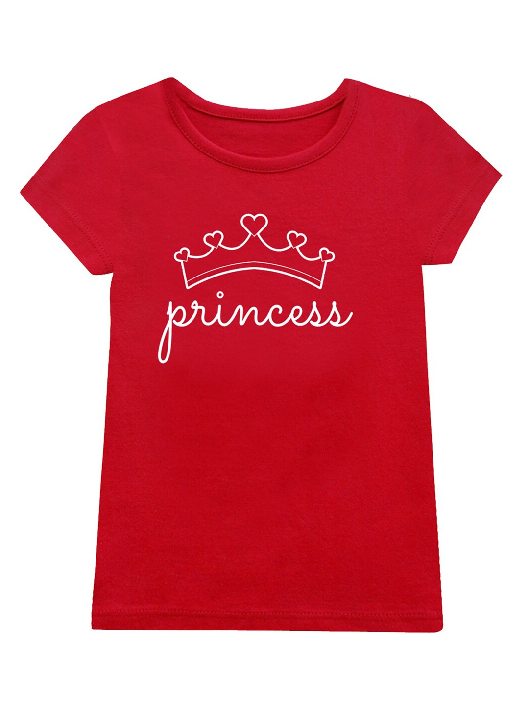 

A.T.U.N. Girls Typography Printed Cotton T-shirt, Red