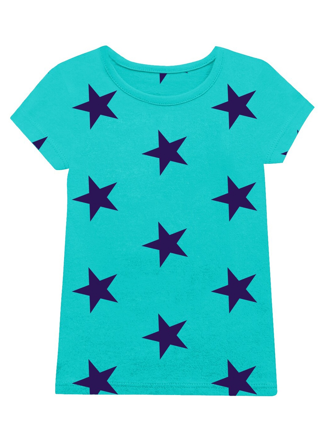 

A.T.U.N. Girls Geometric Printed Round Neck Cotton T-Shirt, Blue
