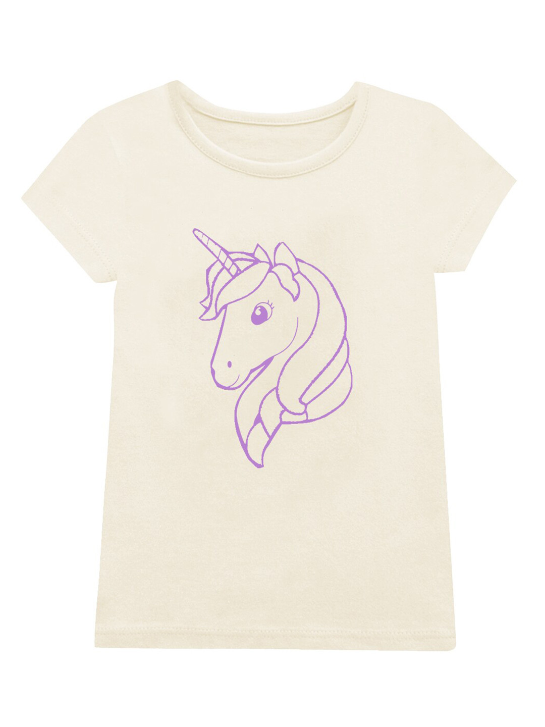 

A.T.U.N. Girls Unicorn Printed Cotton T-shirt, Cream