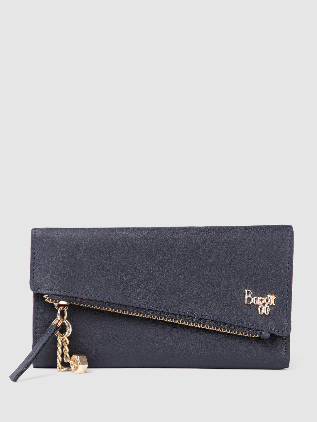 

Baggit Women Solid Three Fold Wallet, Navy blue