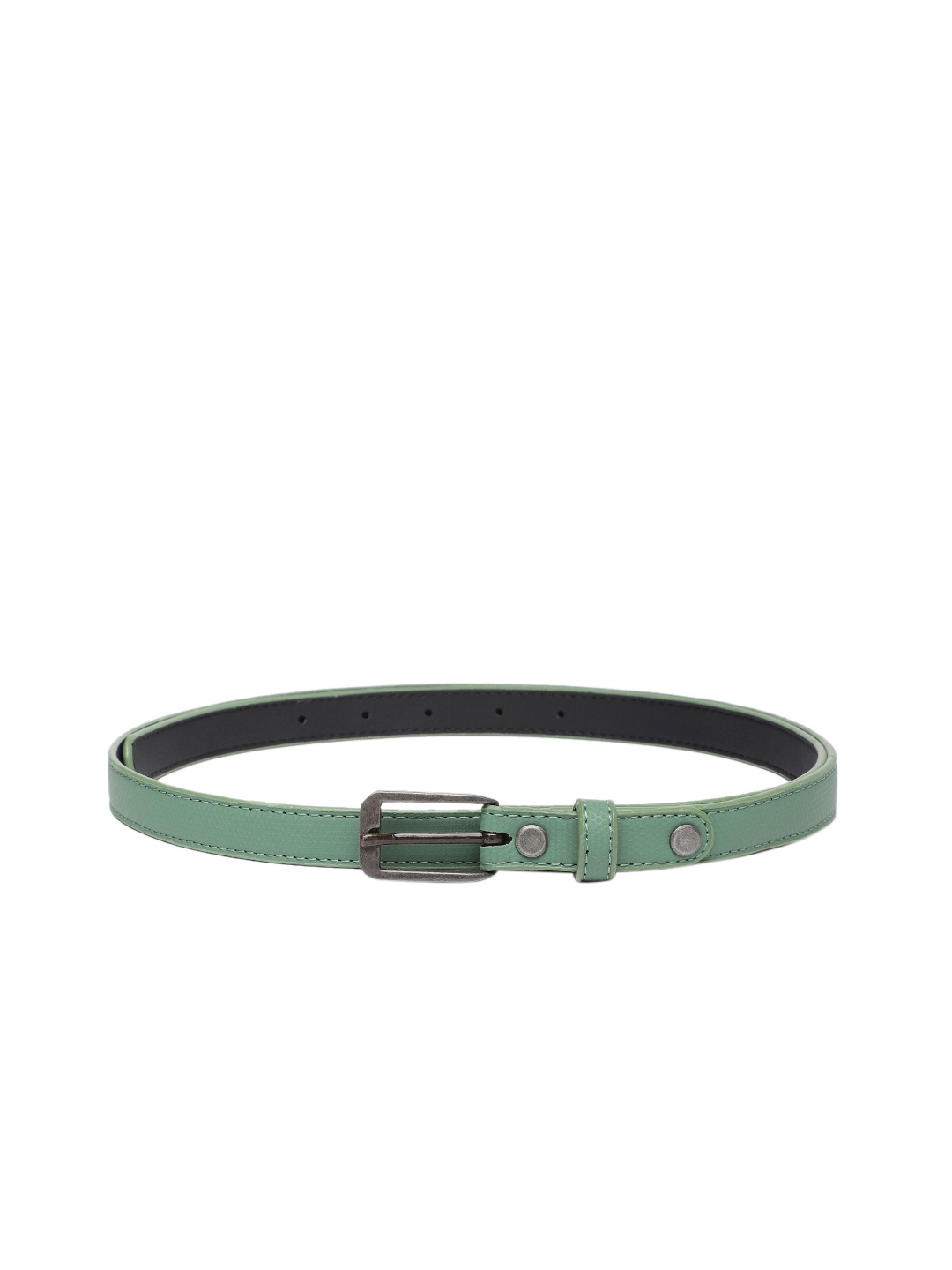 

Baggit Women Geometric Textured PU Slim Belt, Green