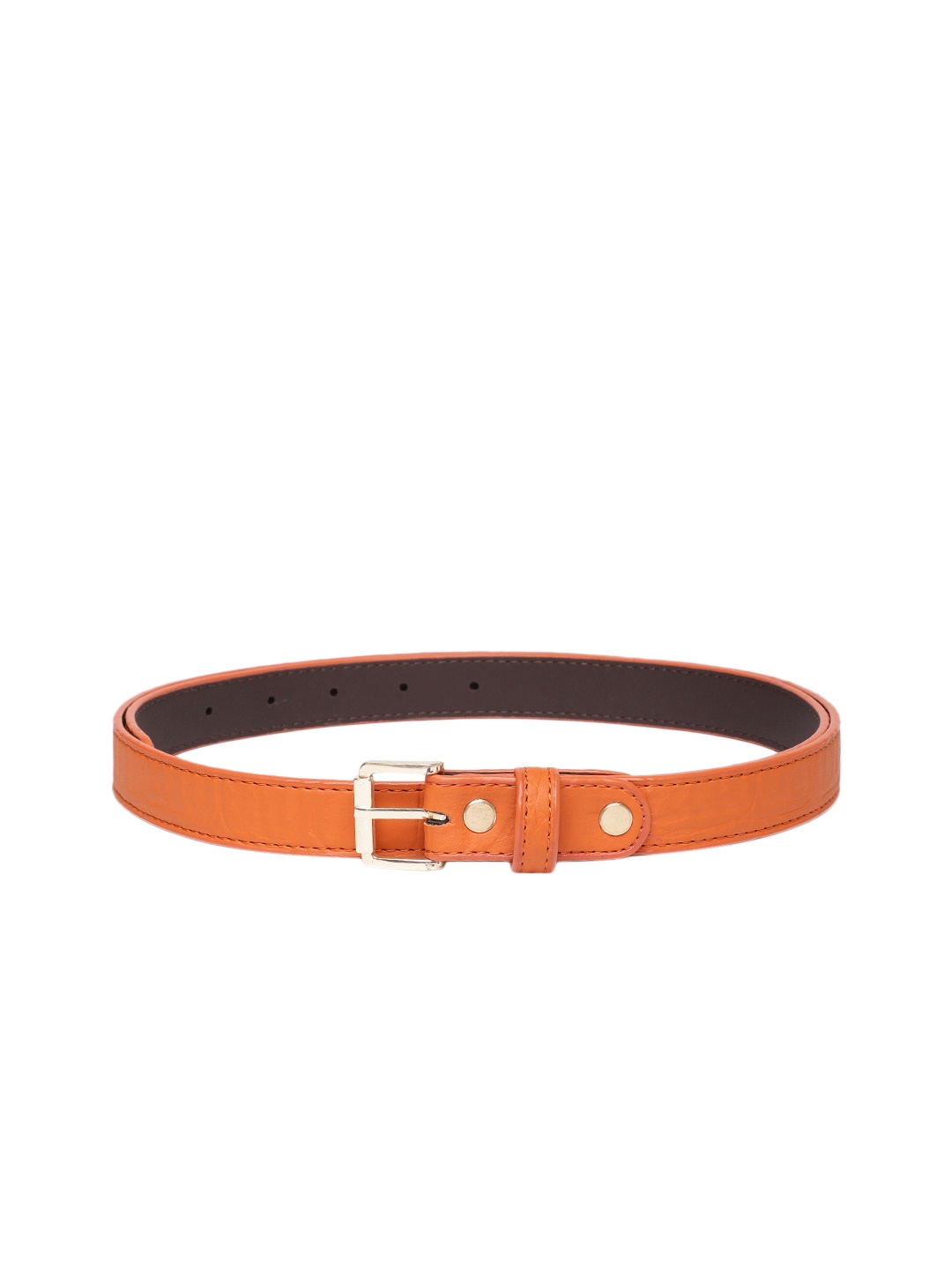 

Baggit Women Crocodile Textured PU Casual Belt, Orange