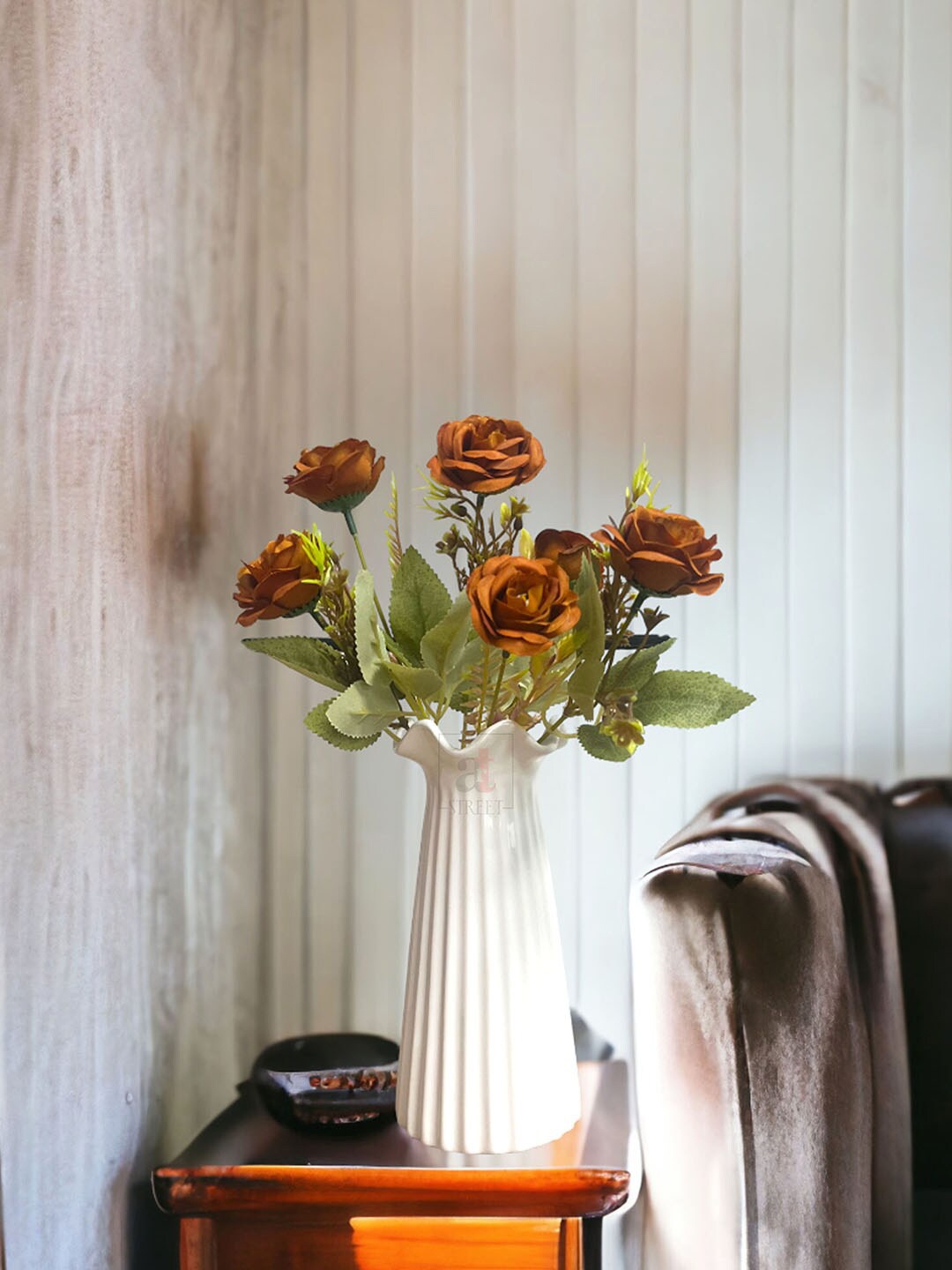 

Art Street Brown 2 Pieces Artificial Rose Flowers