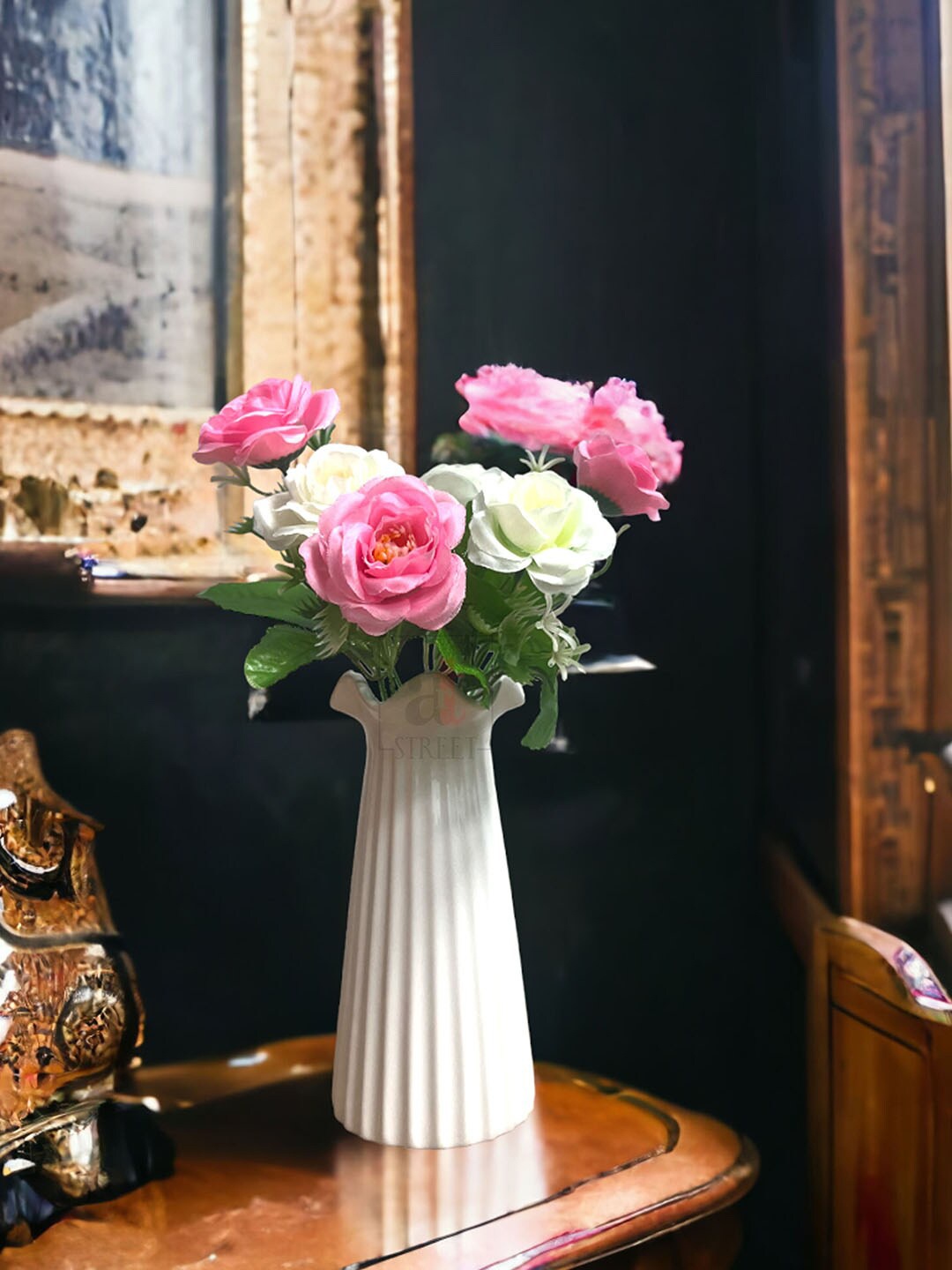 

Art Street White & Pink Rose Artificial Flowers