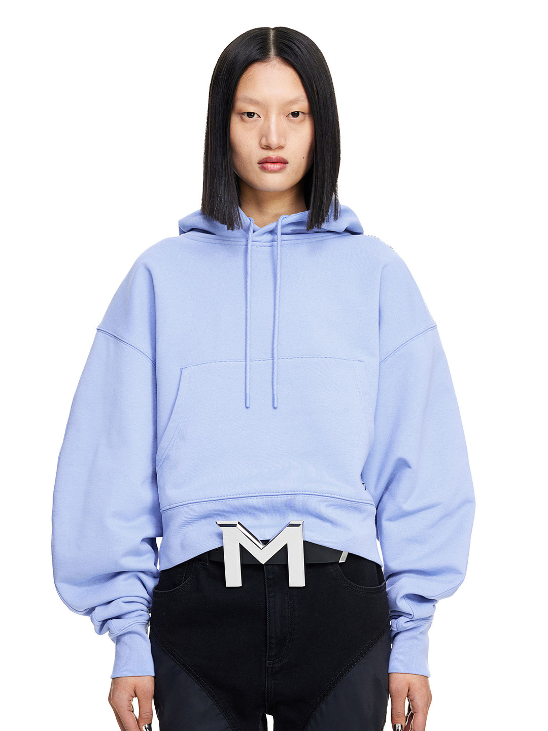 

H&M Batwing-Sleeved Pure Cotton Hoodie, Blue