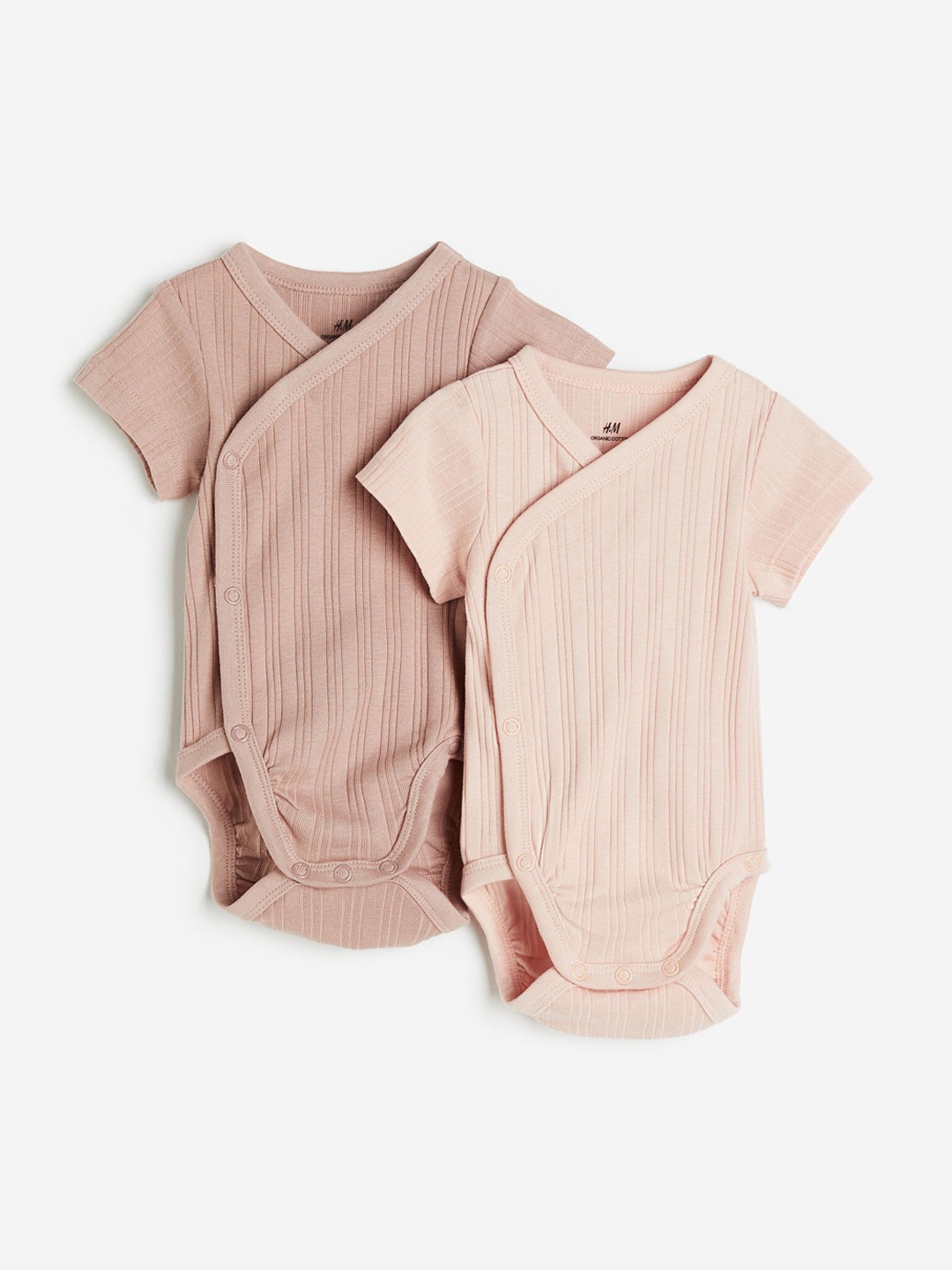 

H&M Infant Girls 2-Pack Wrapover Bodysuits, Pink