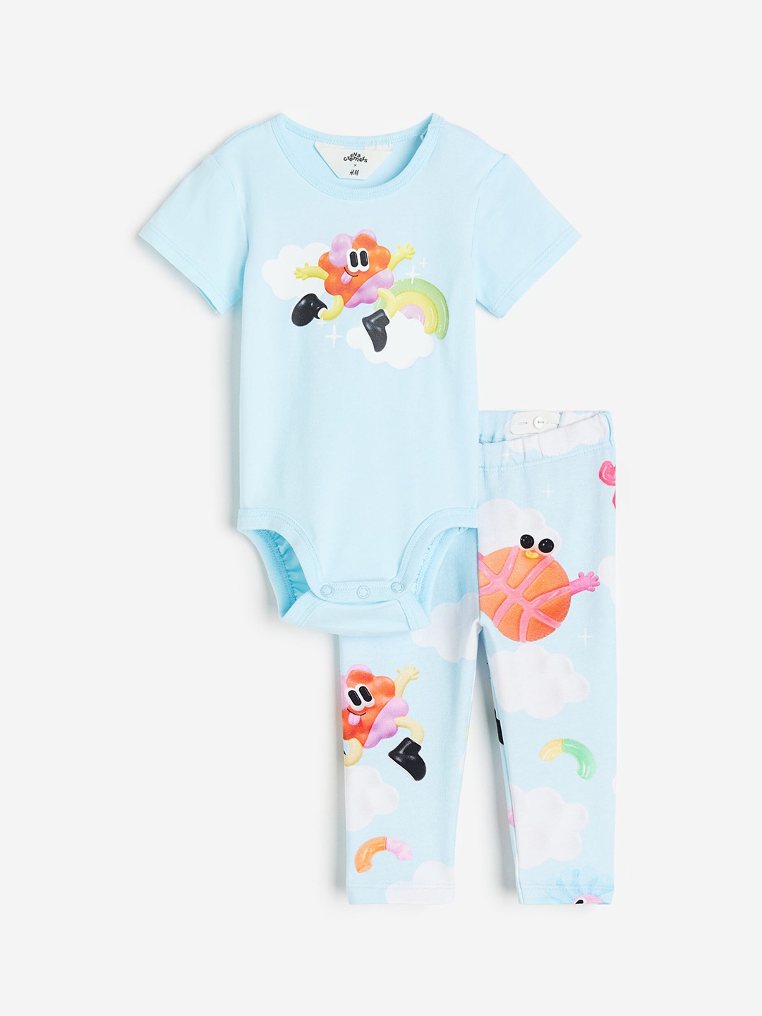 

H&M Infant Girls 2-Piece Cotton Jersey Set, Blue