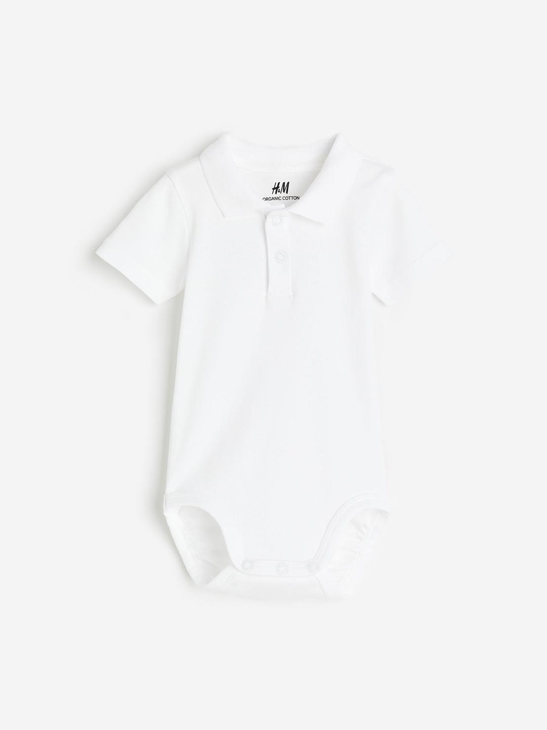 

H&M Infant Boys Collared Bodysuit, White