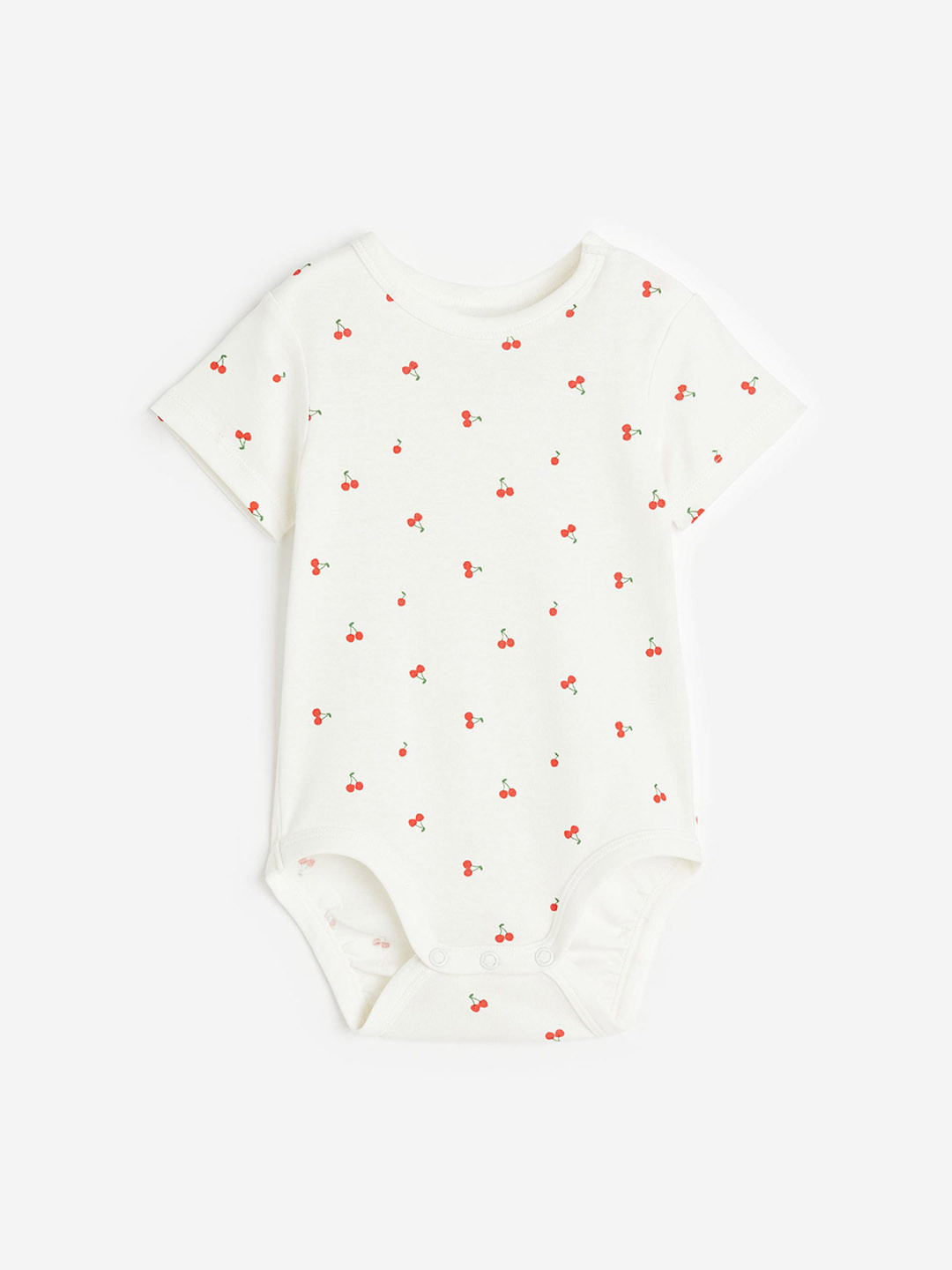 

H&M Infant Girls Patterned Bodysuit, White