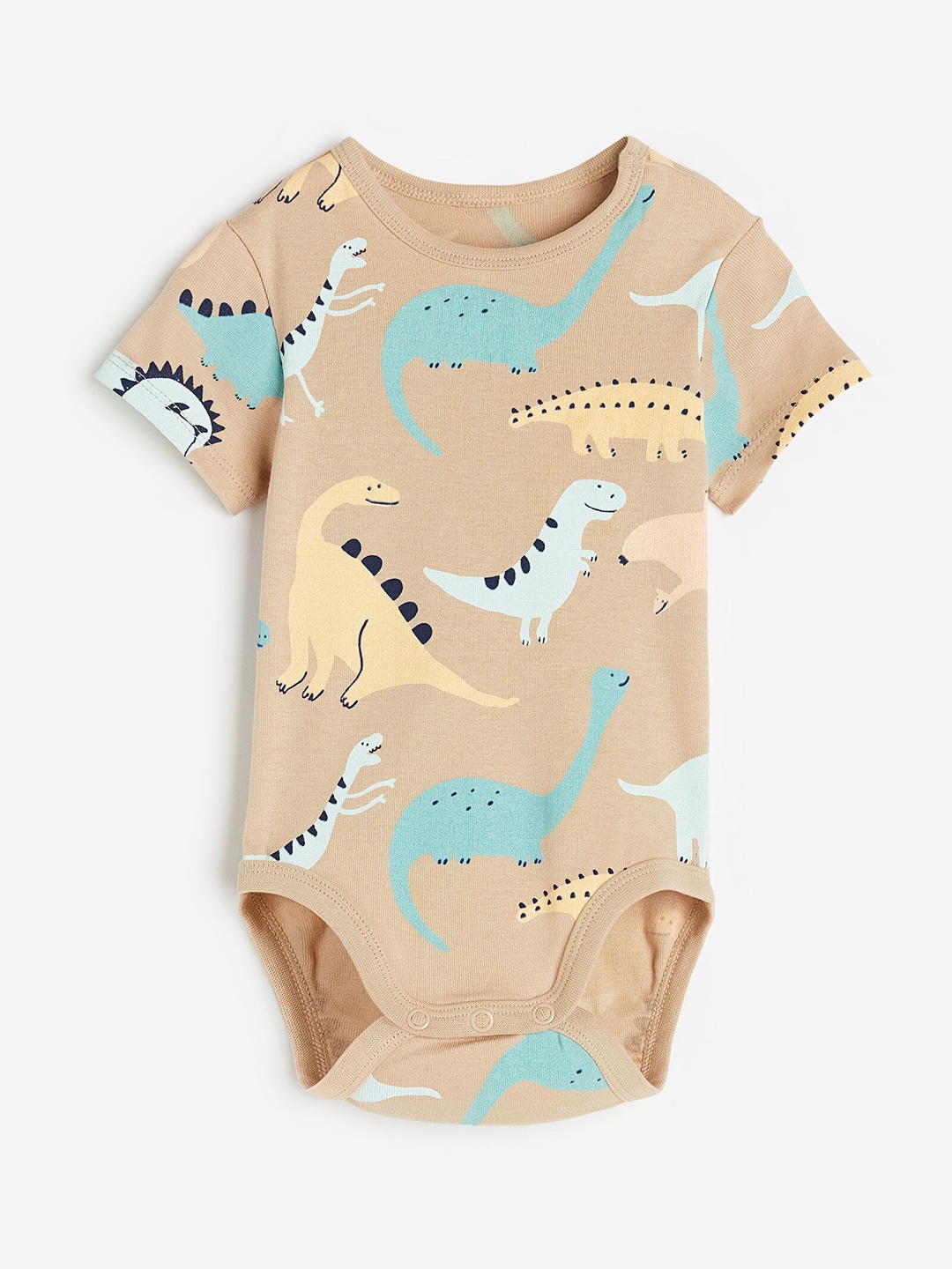 

H&M Infant Girls Patterned Pure Cotton Bodysuit, Beige