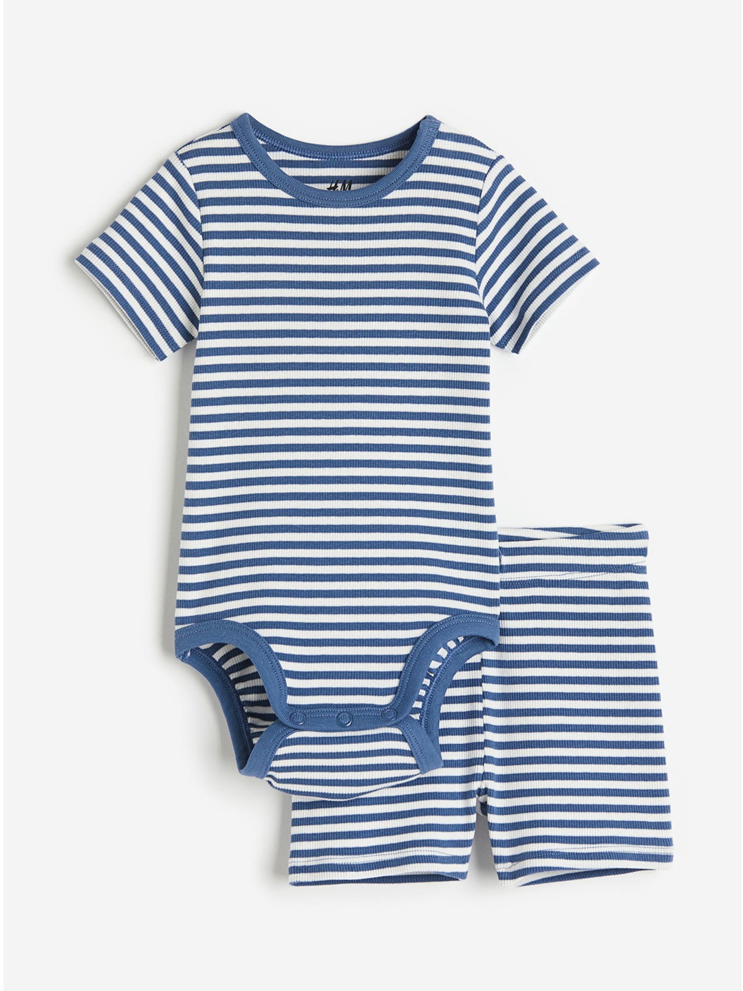 

H&M Infant Boys 2-Piece Ribbed Cotton Set, Blue