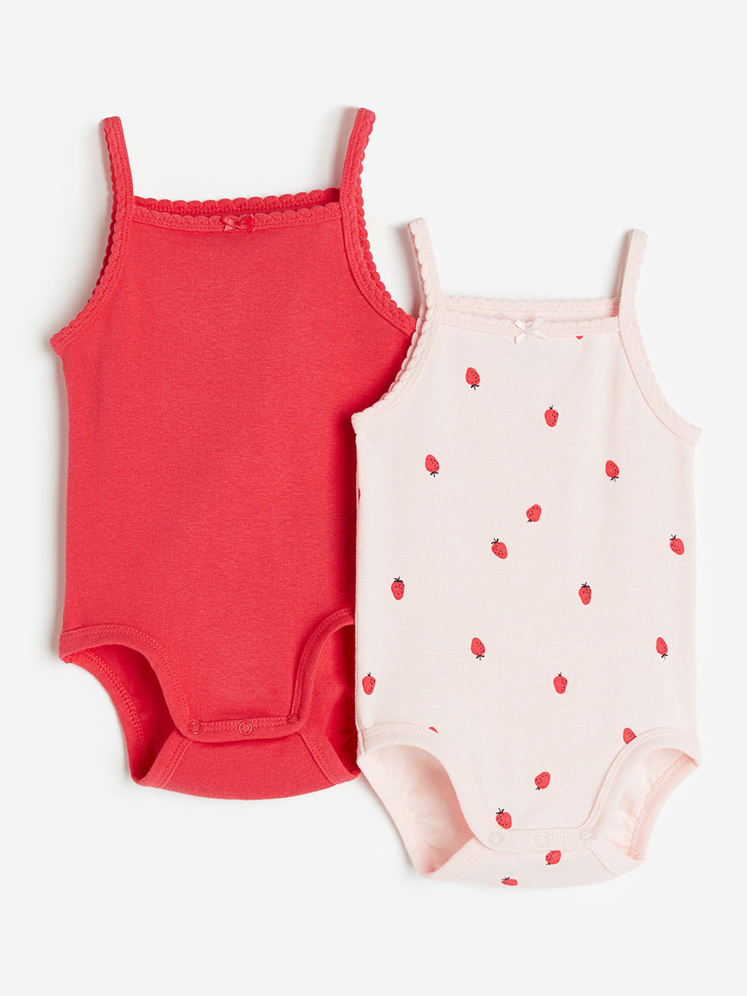 

H&M Infant Boys 2-Pack Sleeveless Cotton Bodysuits, Pink