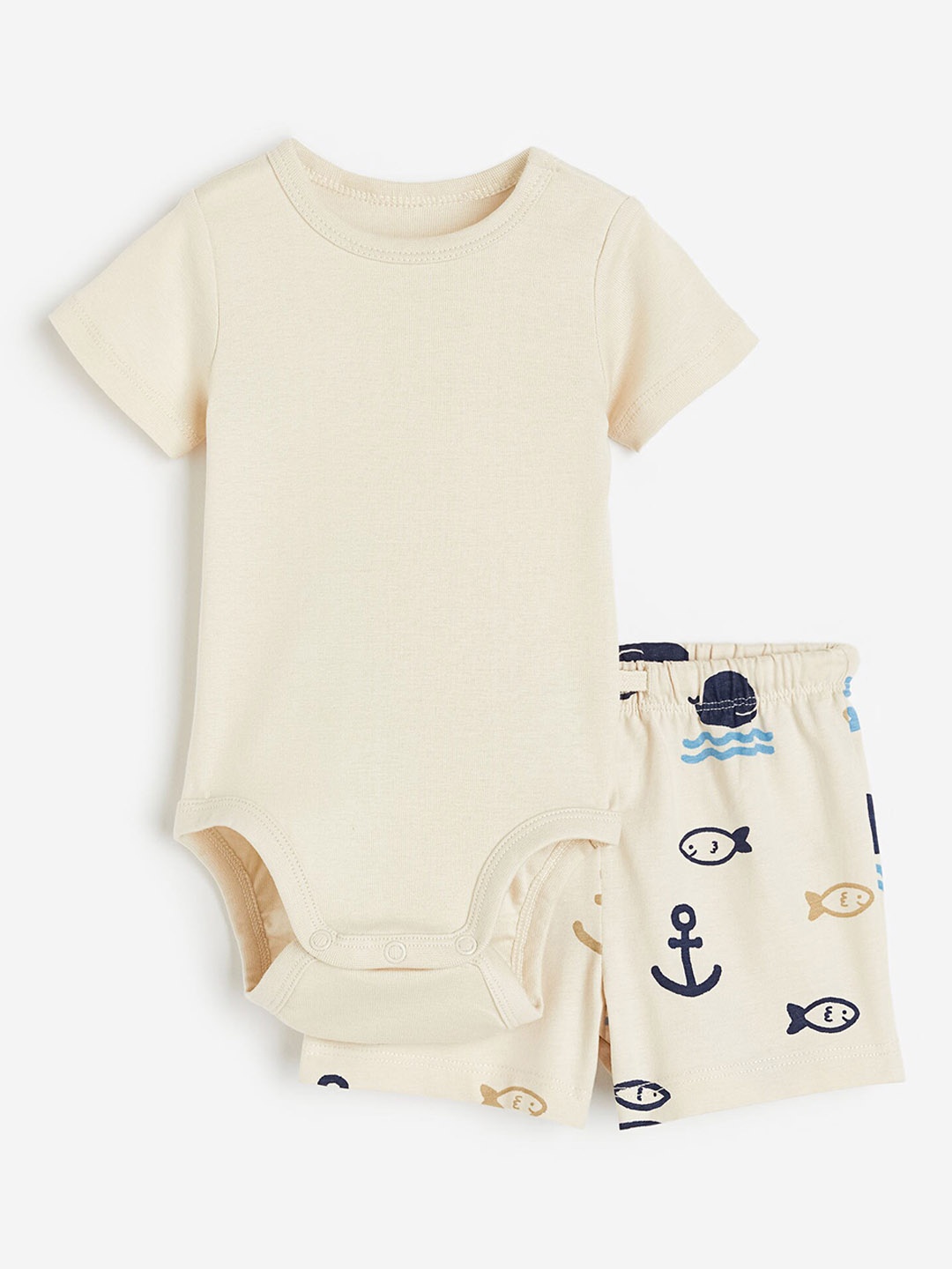 

H&M Infant Boys 2-Piece Cotton Set, Beige