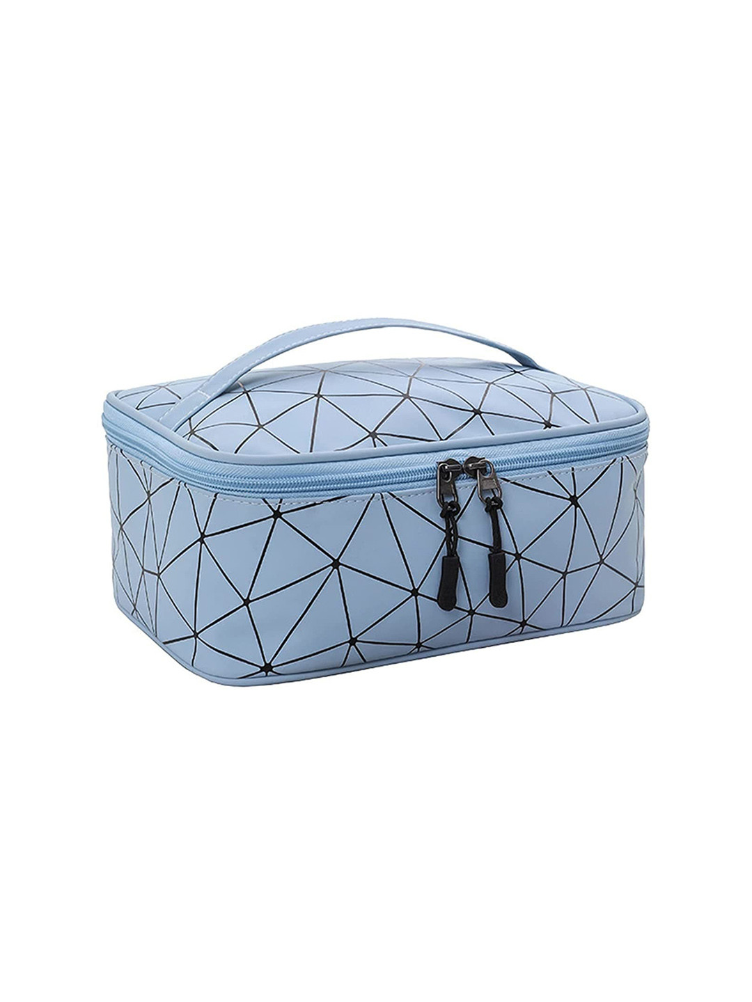 

Awestuffs Diamond Print Travel Cosmetic Pouch, Blue