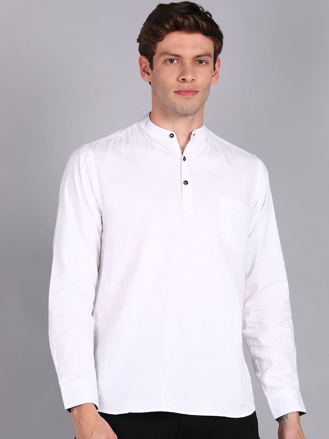 

Urbano Fashion Slim Fit Opaque Pure Cotton Casual Shirt, White