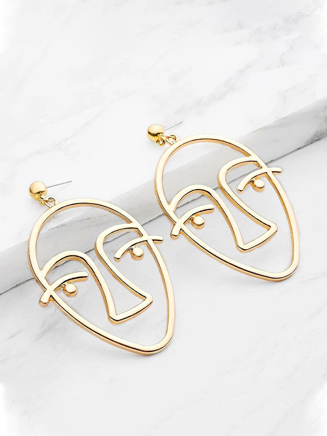 

Yellow Chimes Gold-Plated Contemporary Drop Earrings